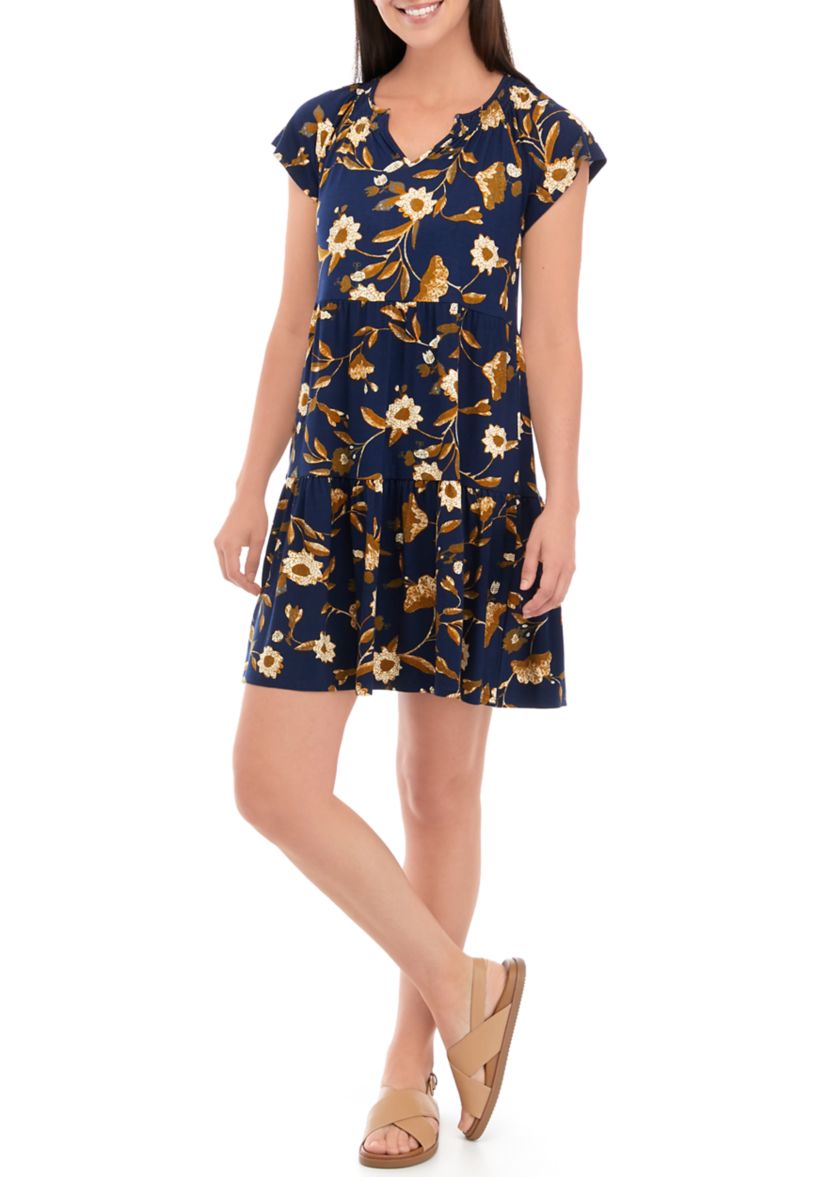 Petite Short Sleeve Tiered Dress
