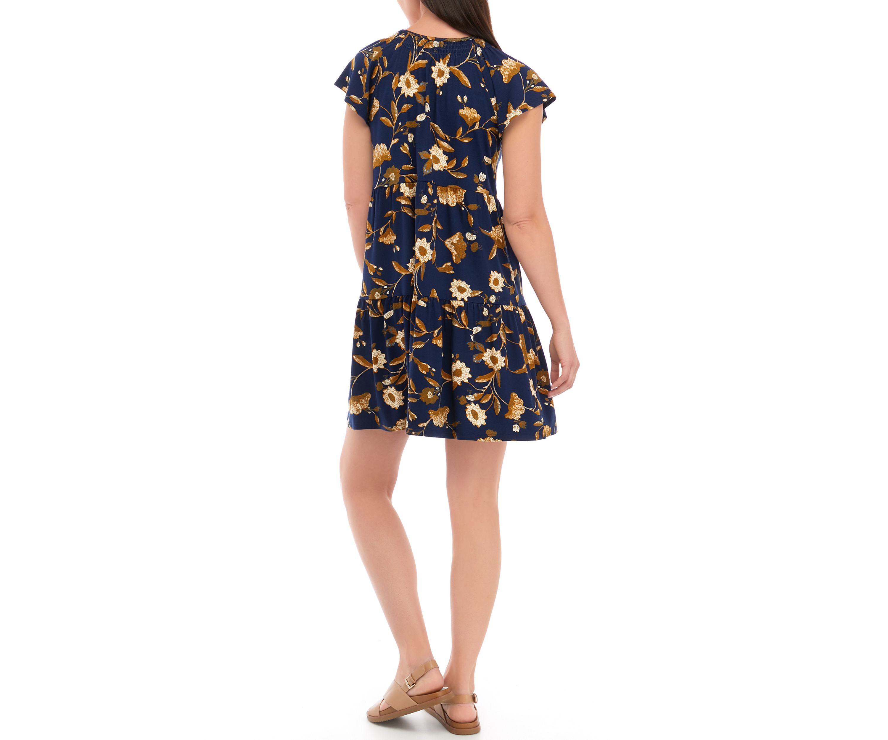 Petite Short Sleeve Tiered Dress