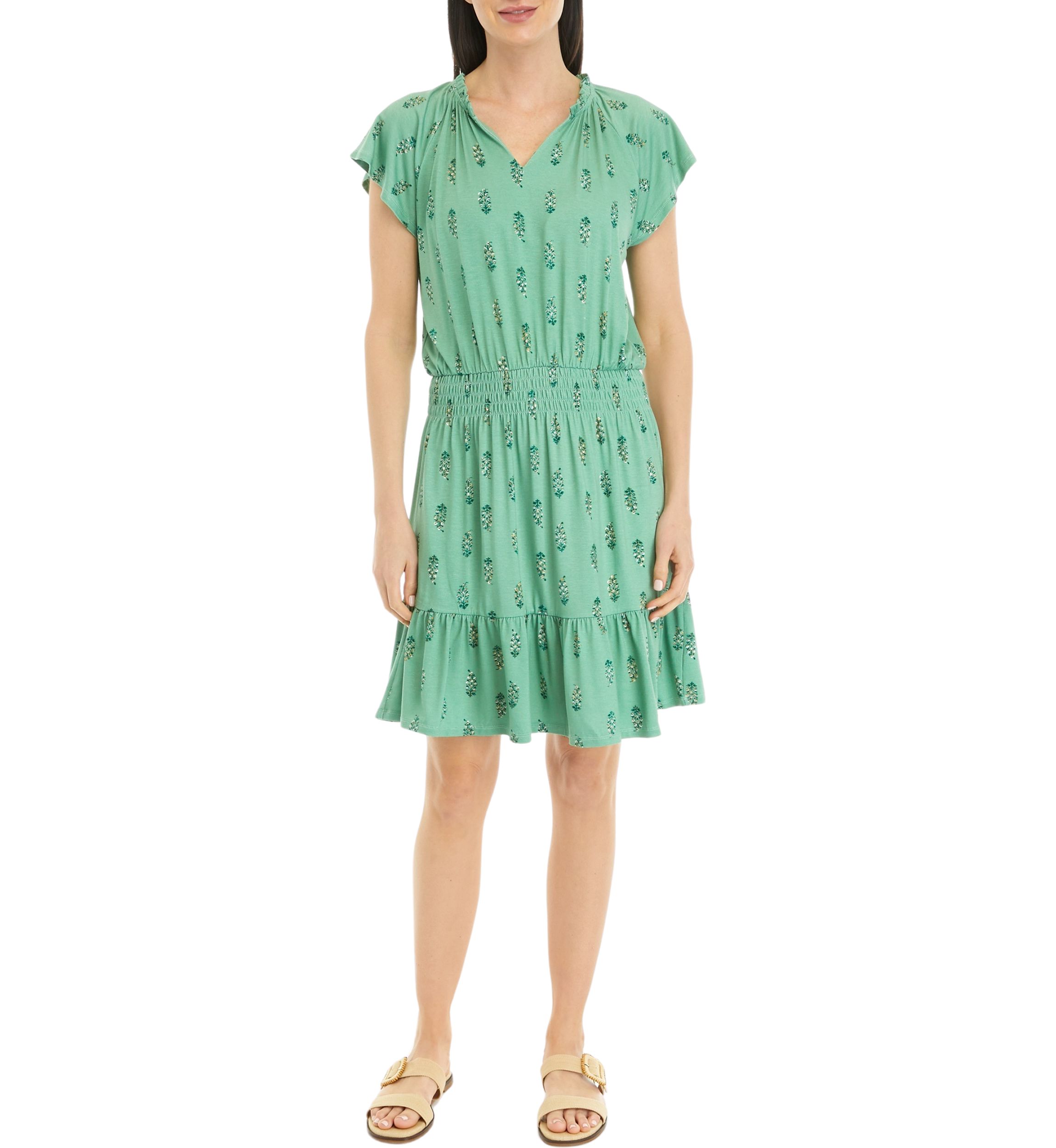 Womens Smocked Waist Mini Dress