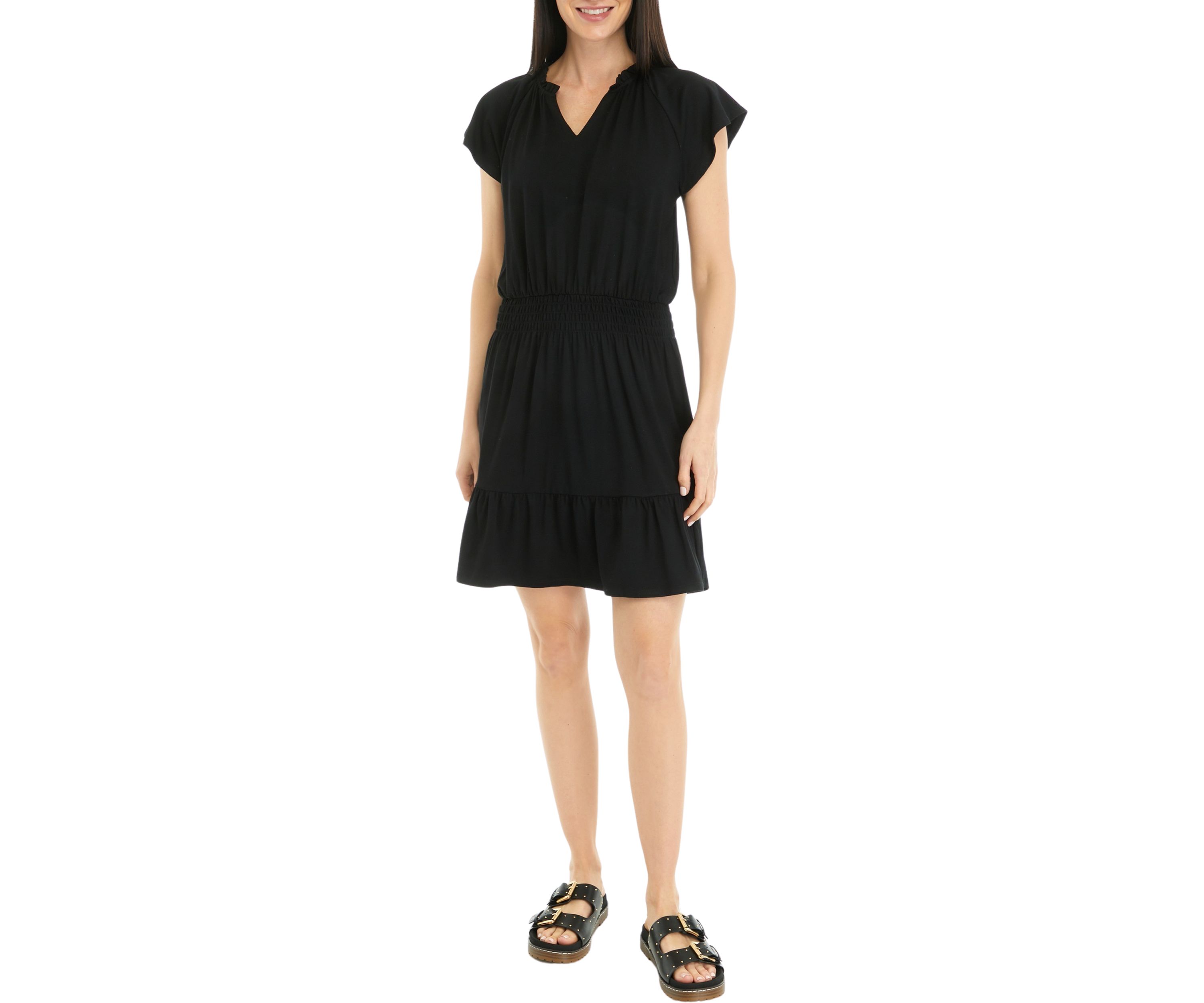 Womens Smocked Waist Mini Dress