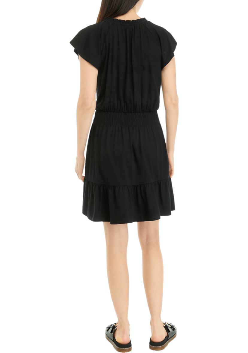 Womens Smocked Waist Mini Dress