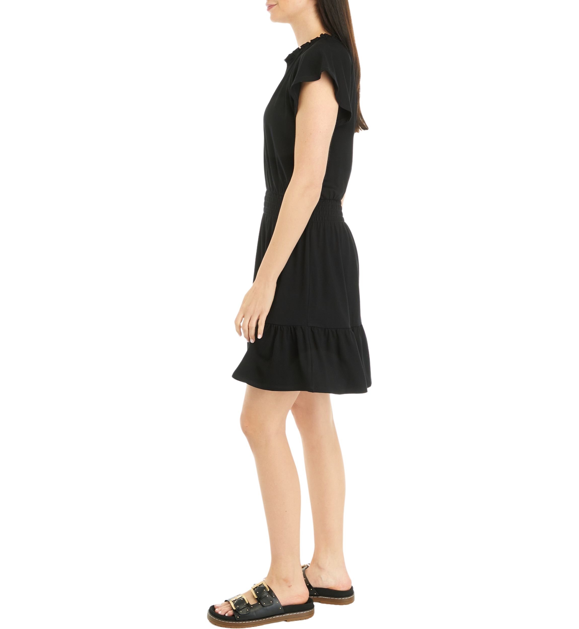 Womens Smocked Waist Mini Dress