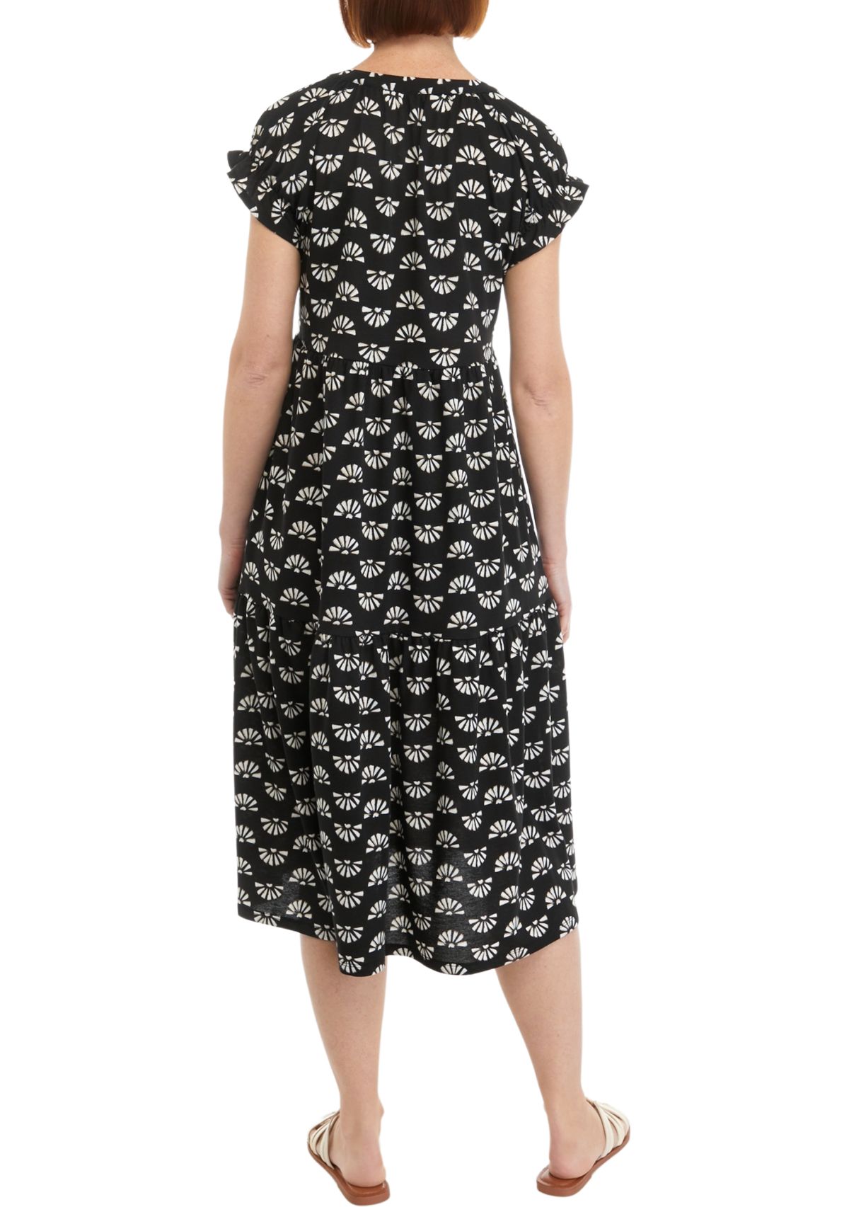 Womens Button Front Midi Dress
