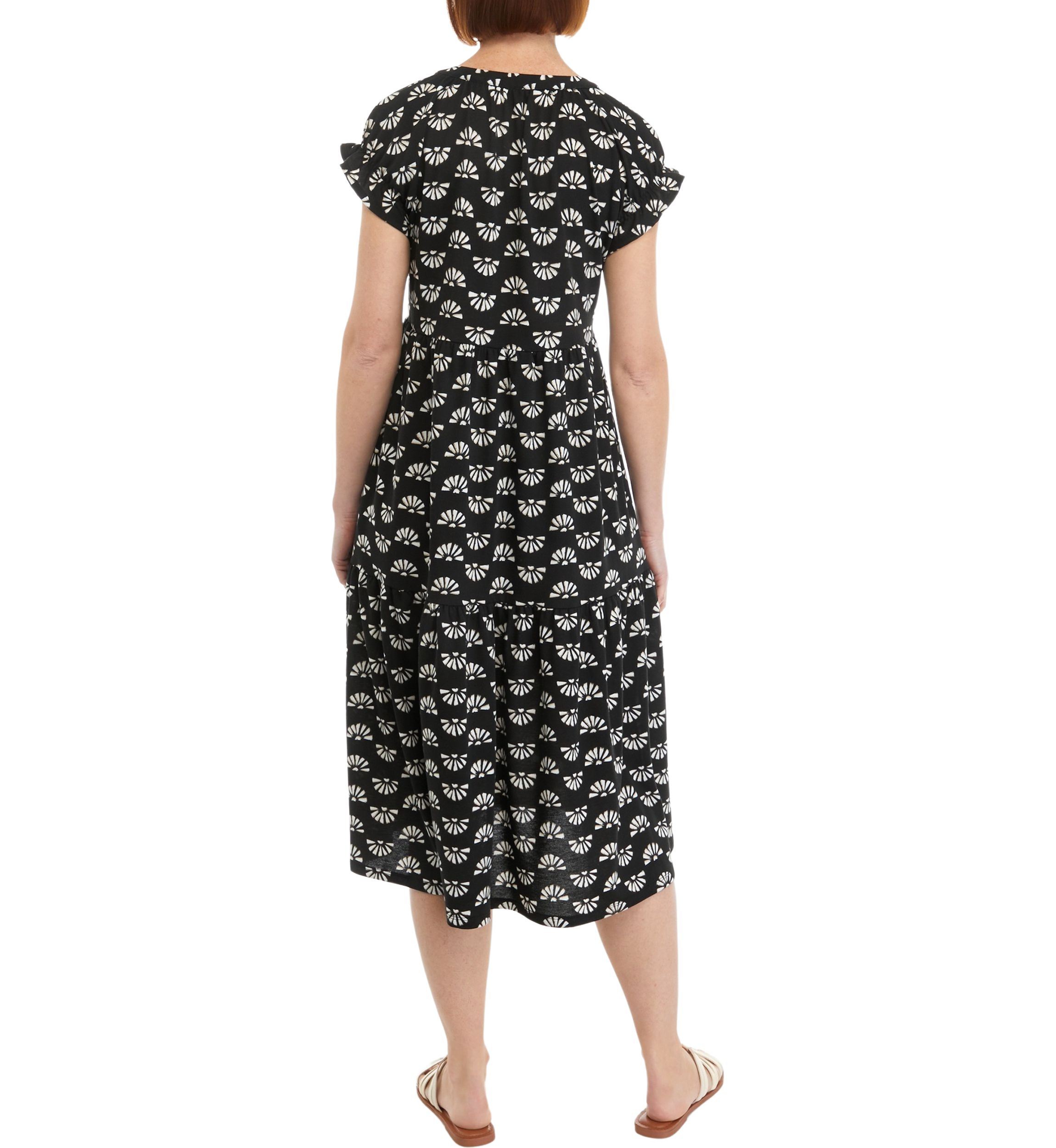 Womens Button Front Midi Dress