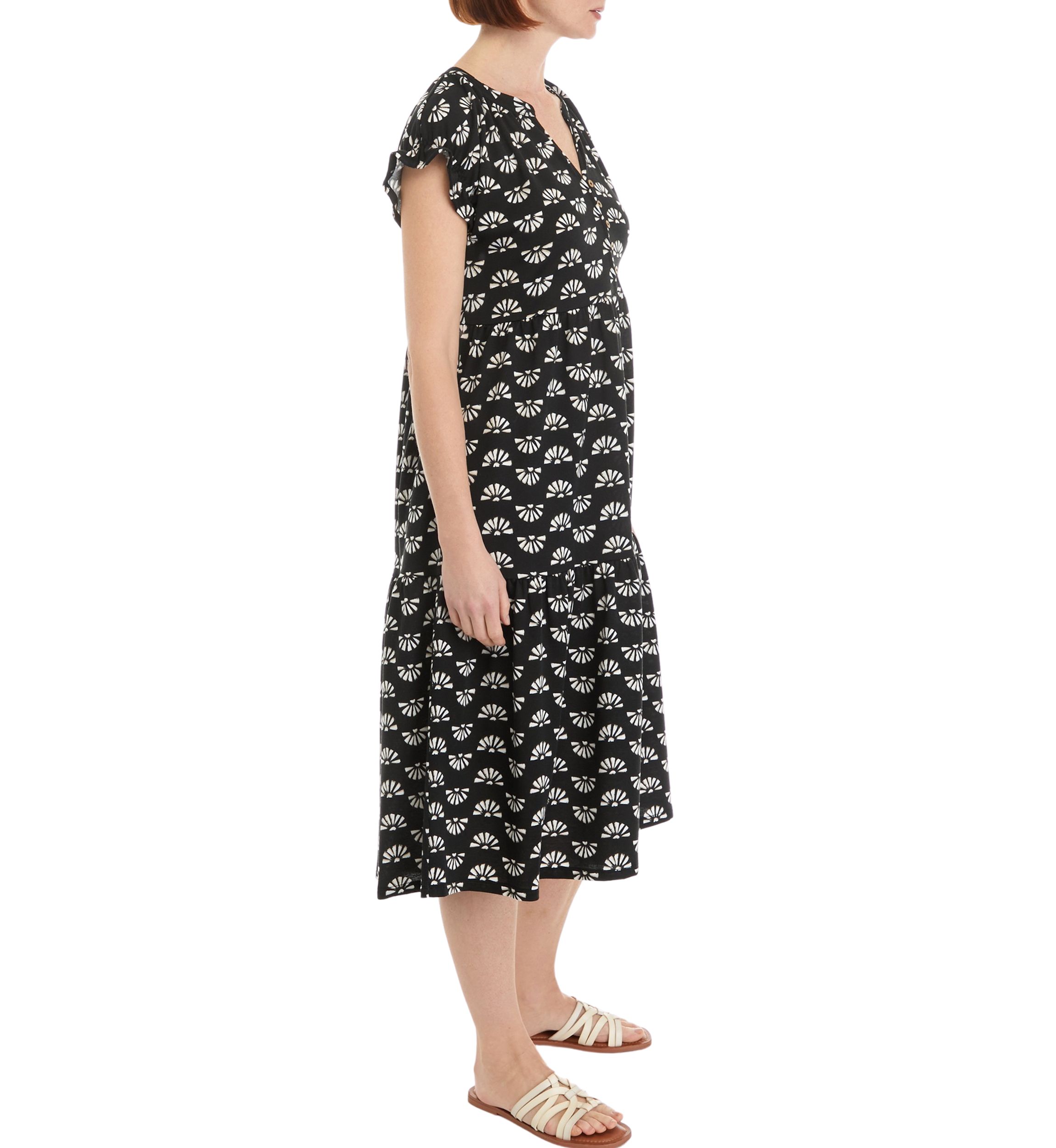 Womens Button Front Midi Dress
