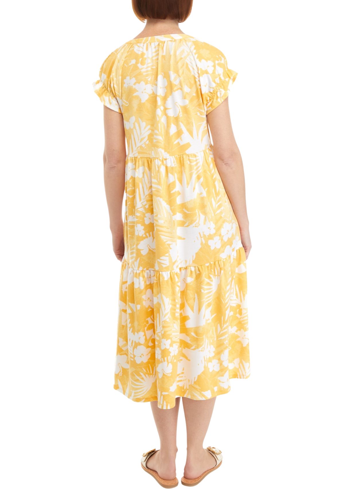 Petite Printed Button Front Dress