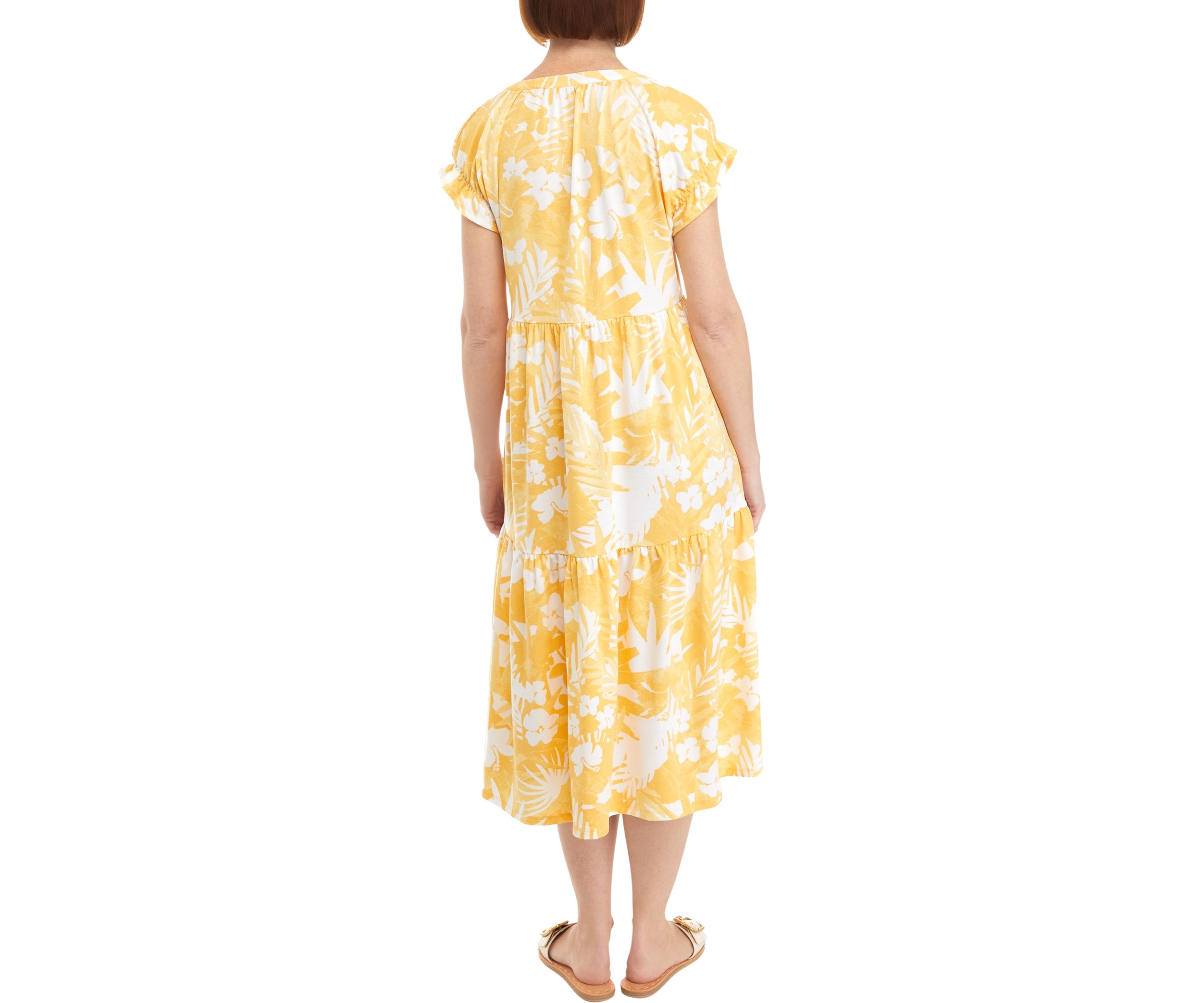 Petite Printed Button Front Dress