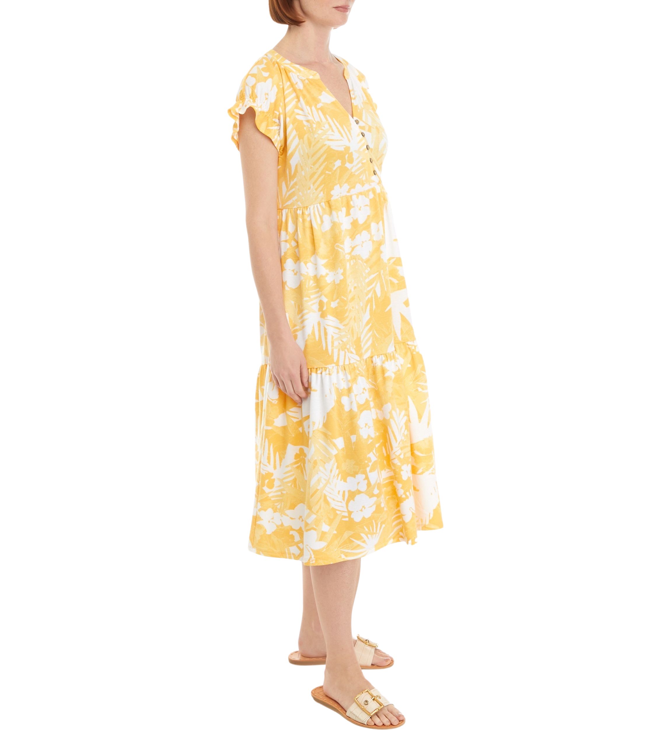 Petite Printed Button Front Dress
