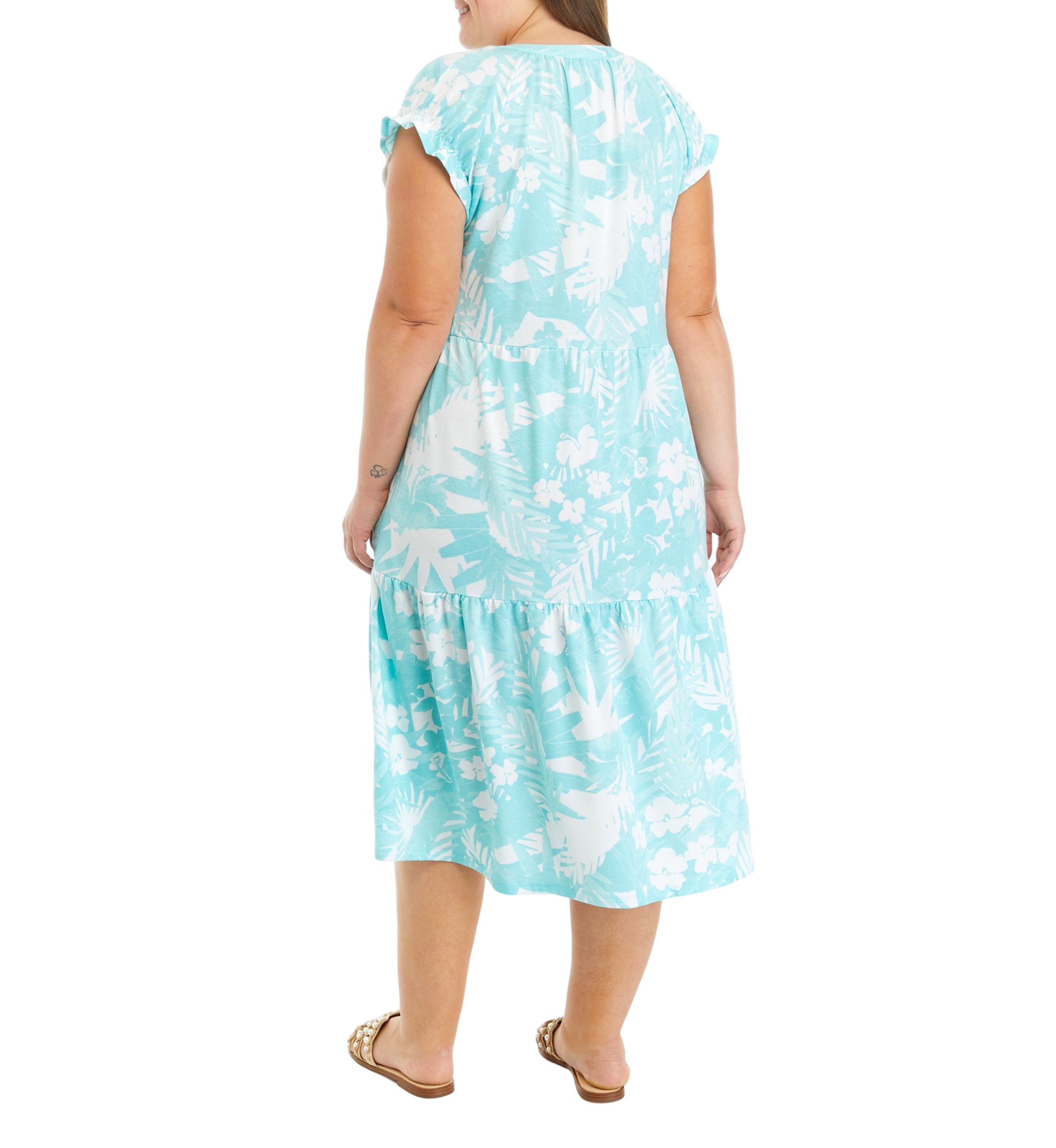 Plus Size Button Front Midi Dress