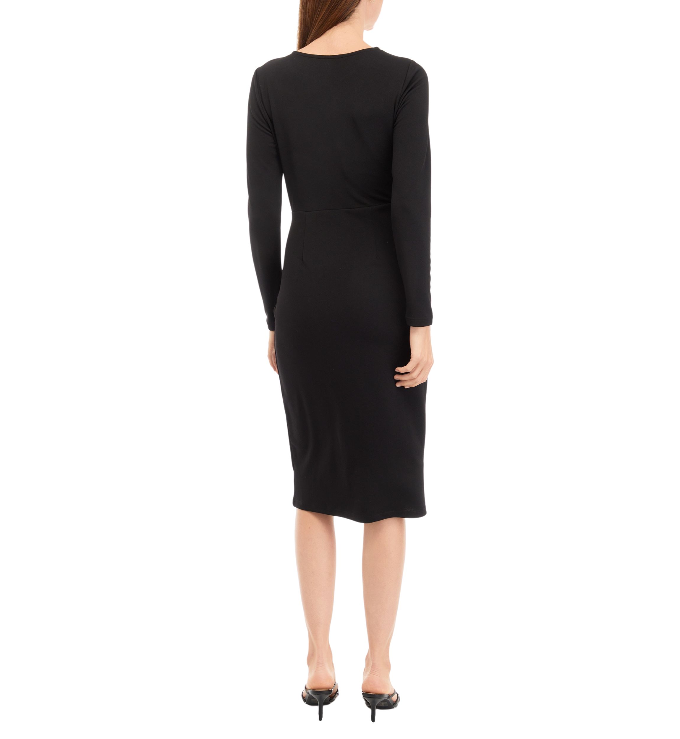 Womens Faux Wrap Midi Dress