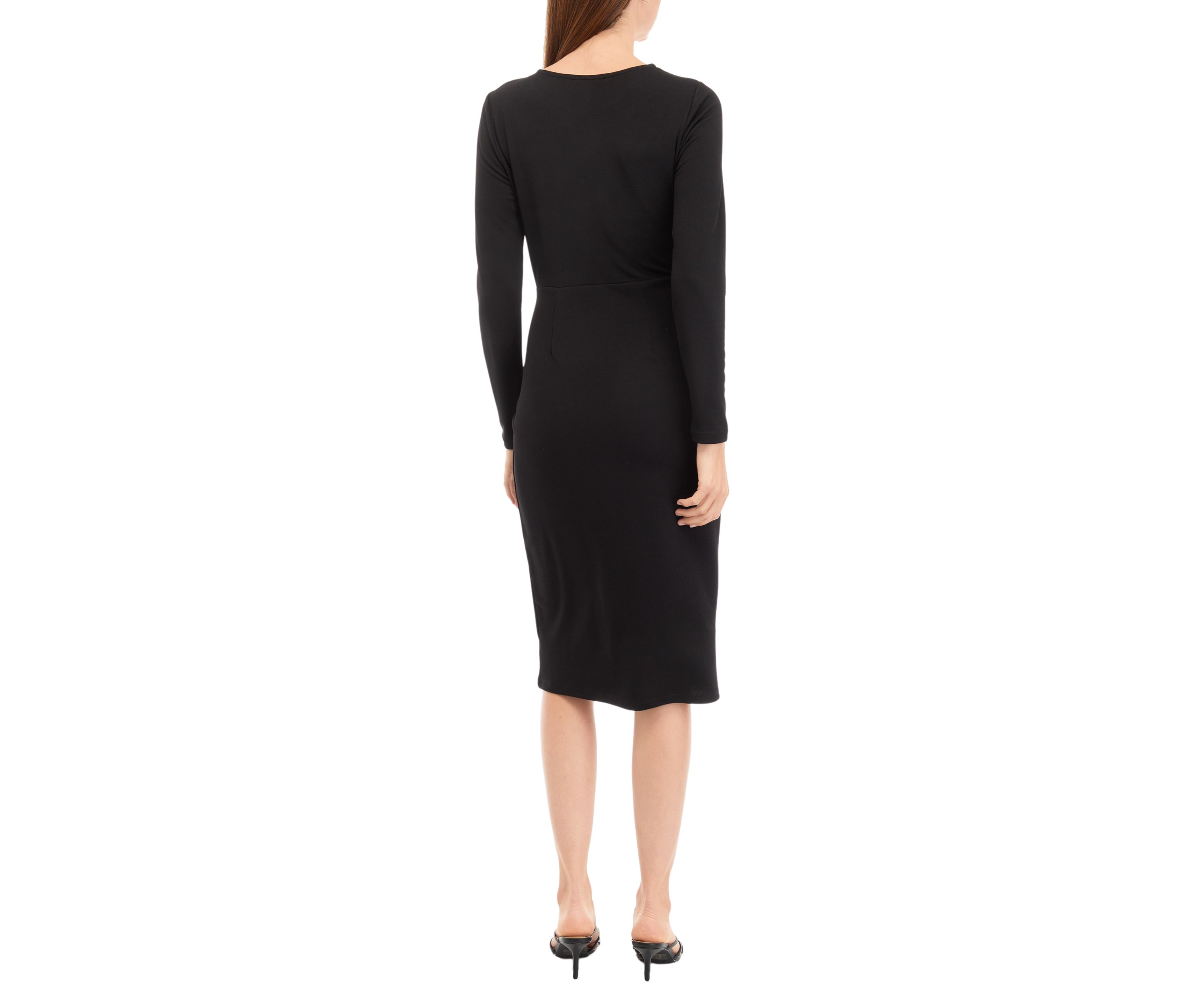 Womens Faux Wrap Midi Dress