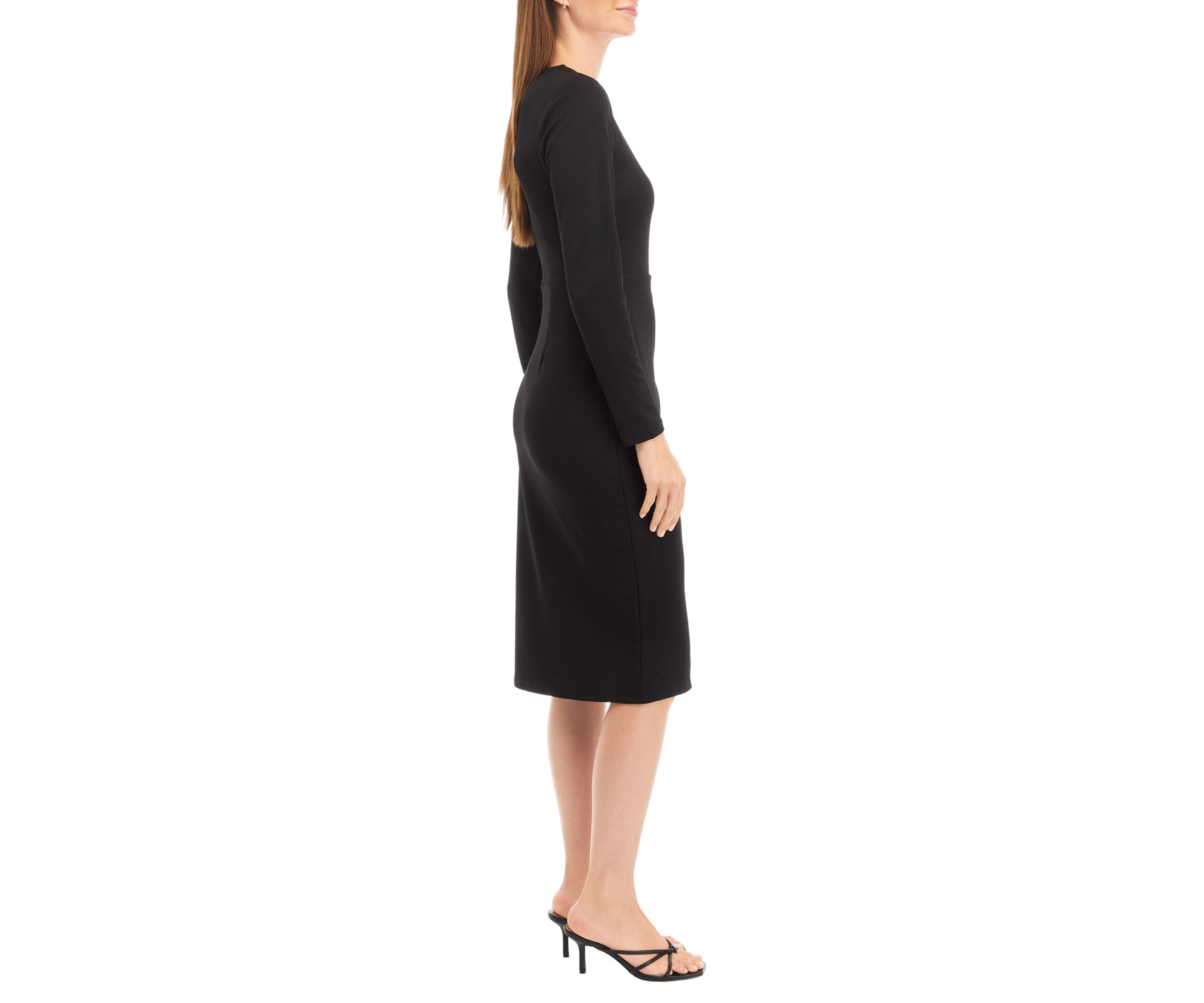 Womens Faux Wrap Midi Dress