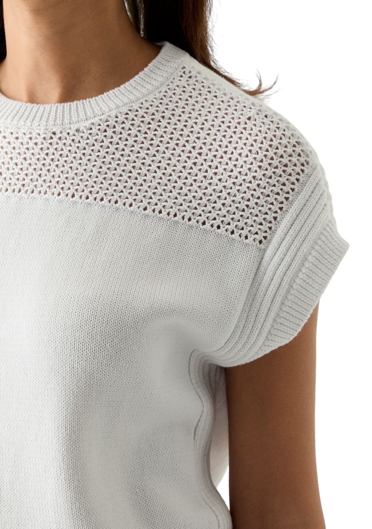 Womens Mixed Stitch Pullover Sweater