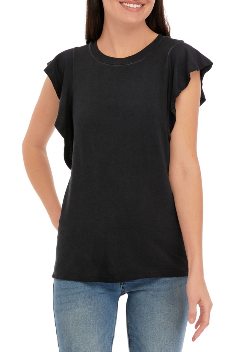 Flutter Sleeve Solid Top