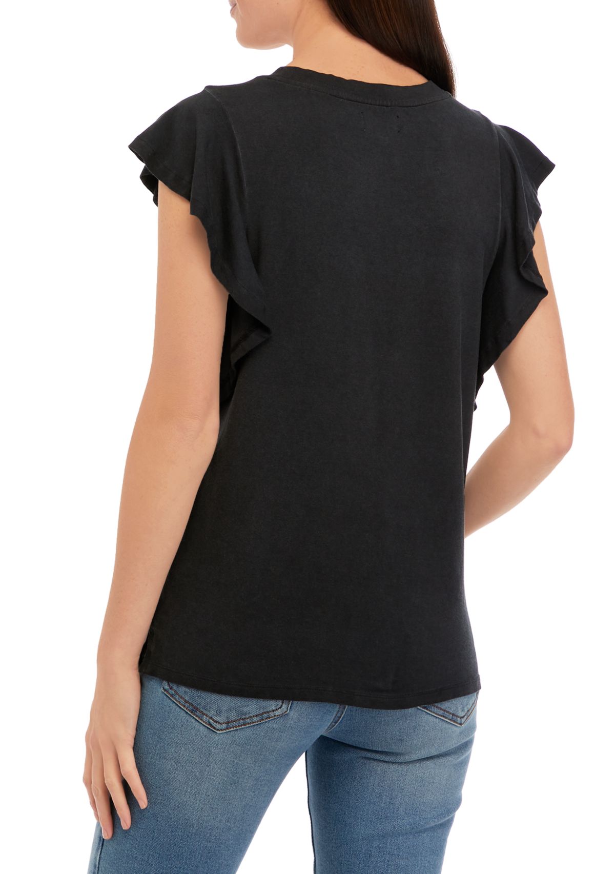 Flutter Sleeve Solid Top