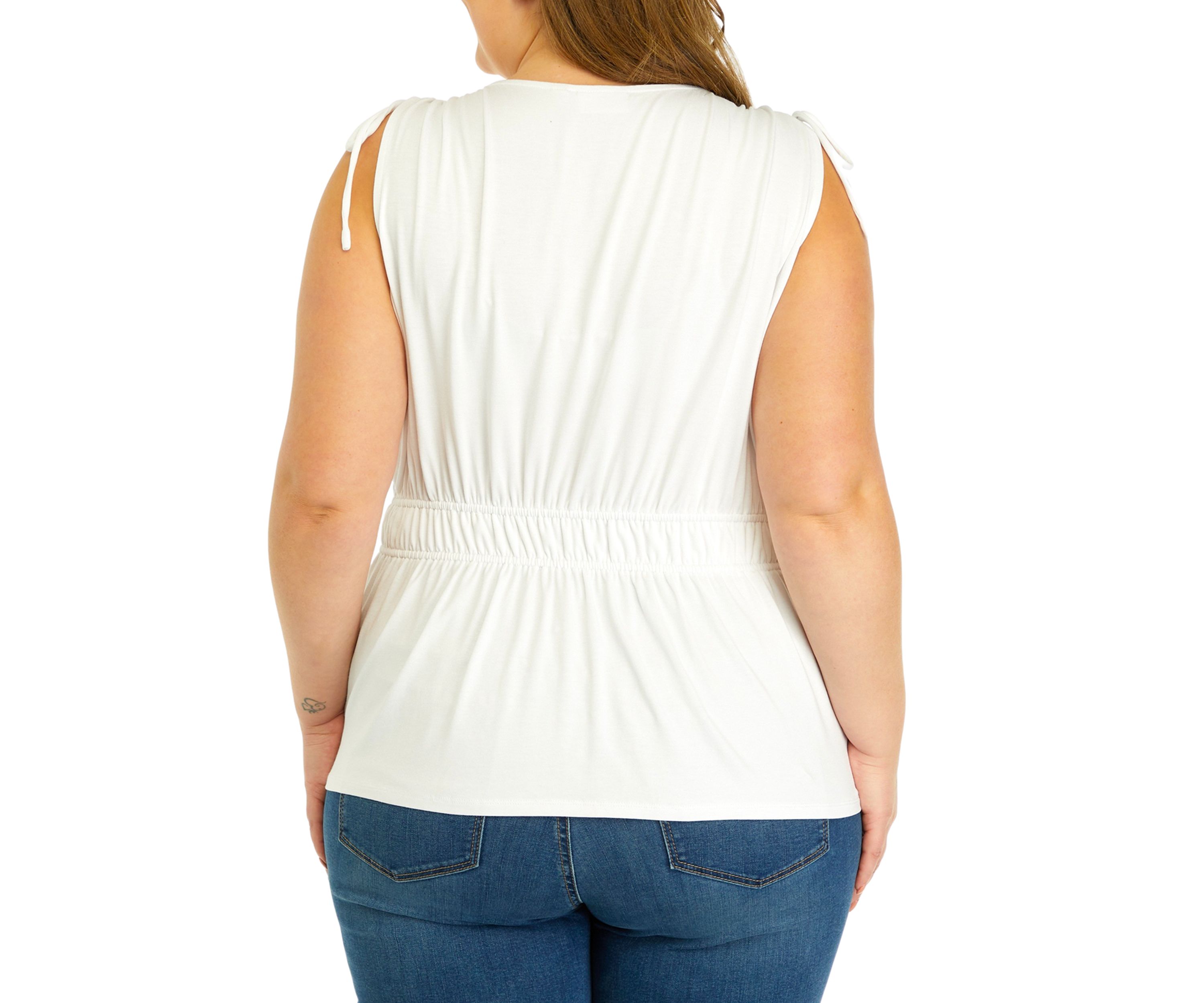 Plus Size Tie Shoulder Tank 