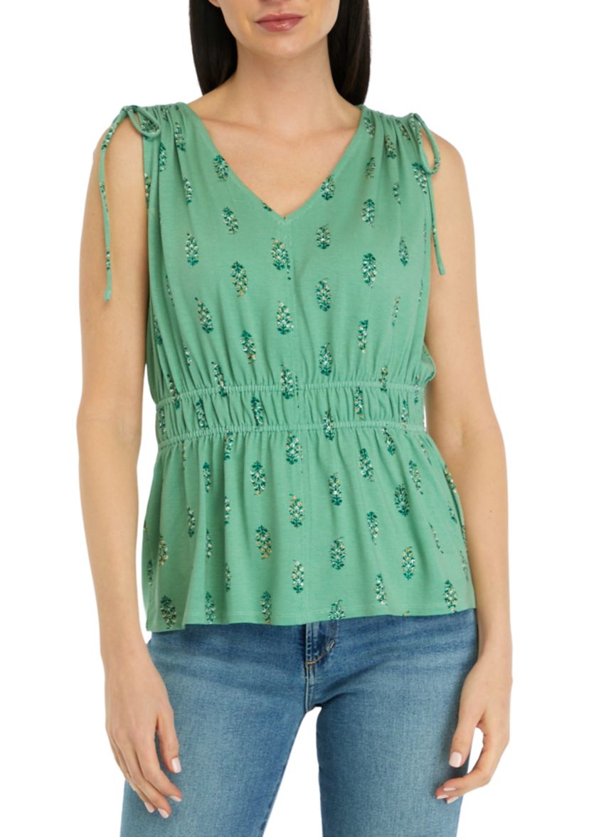 Womens Tie Shoulder Tank Top