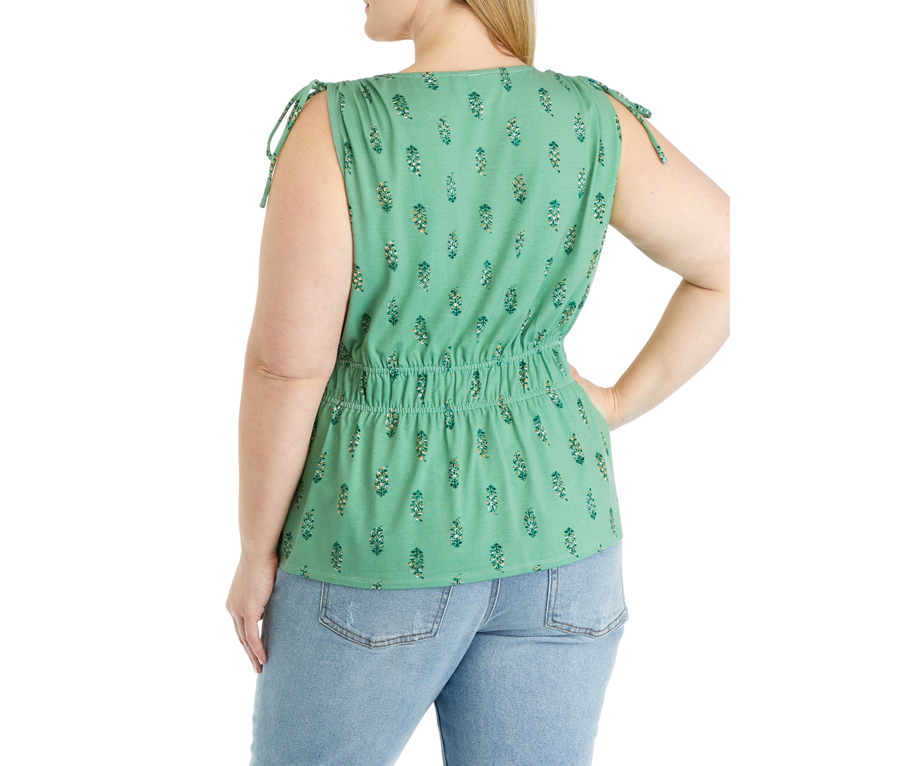 Plus Size Tie Shoulder Tank Top