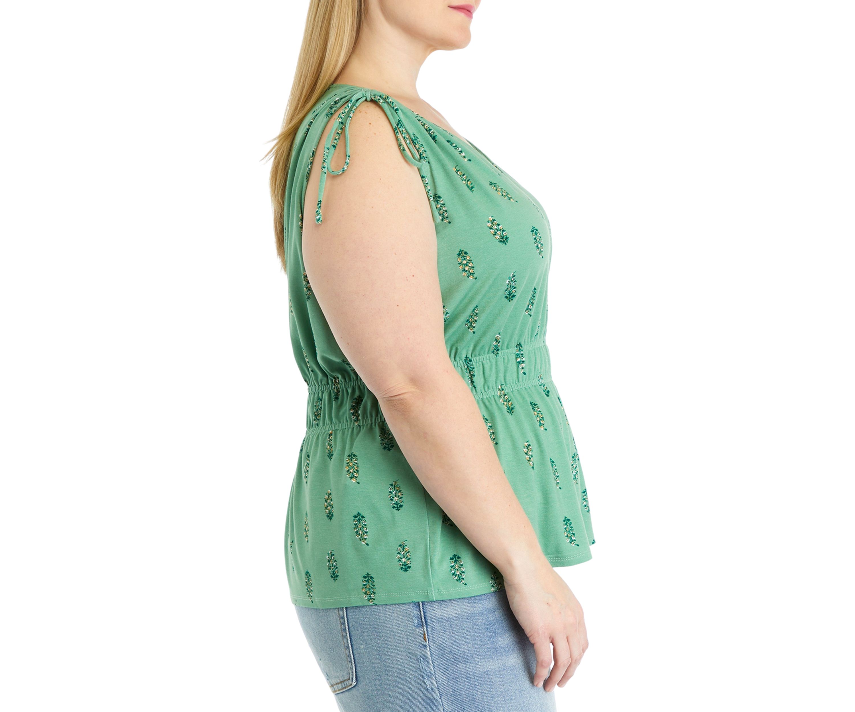 Plus Size Tie Shoulder Tank Top