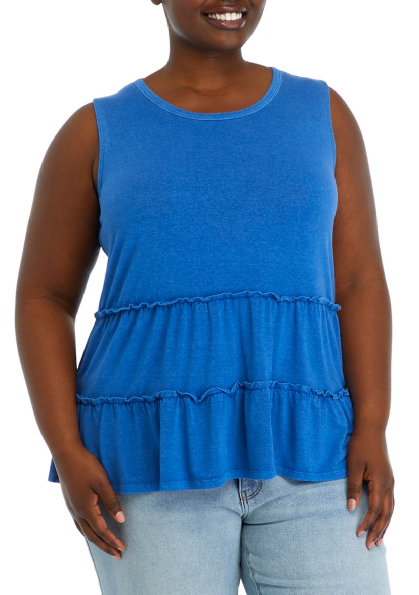 Plus Size Seamed Swing Tank Top