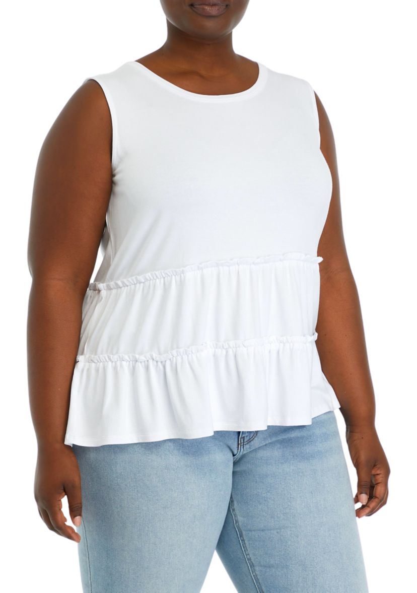 Plus Size Seamed Swing Tank Top