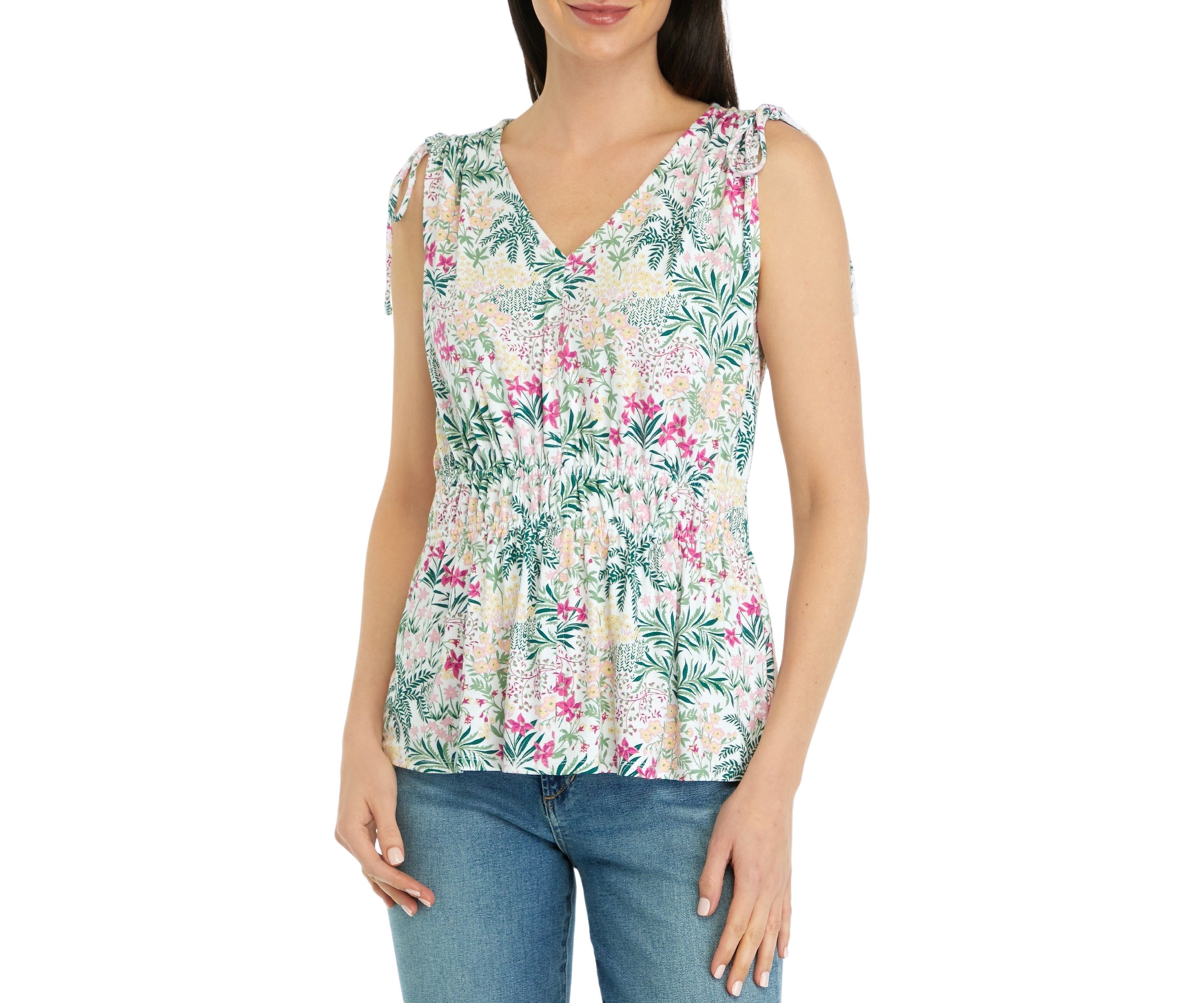 Womens Tie Shoulder Tank Top