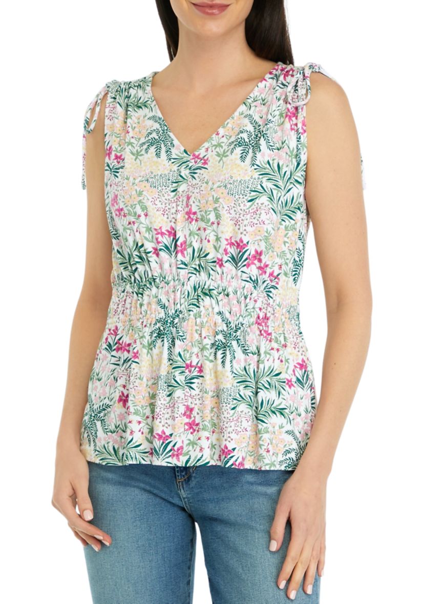 Womens Tie Shoulder Tank Top
