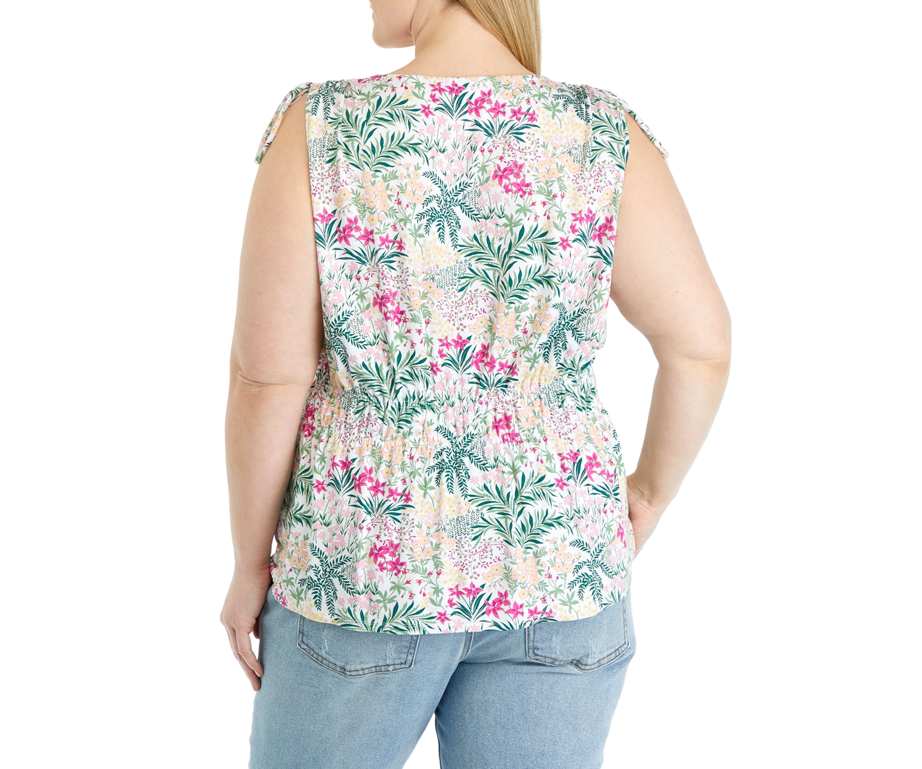 Plus Size Tie Shoulder Tank Top