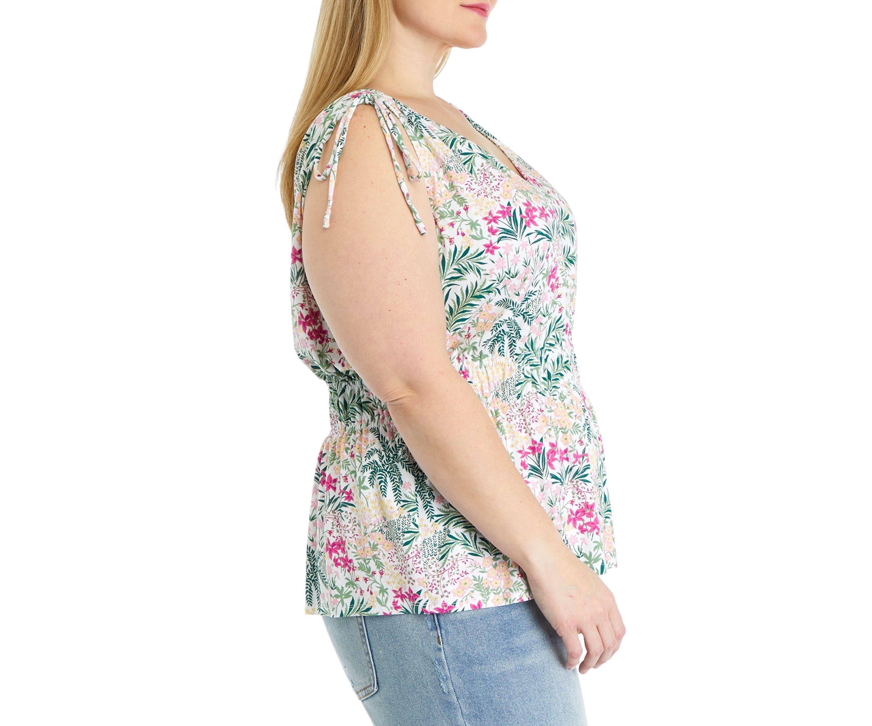Plus Size Tie Shoulder Tank Top