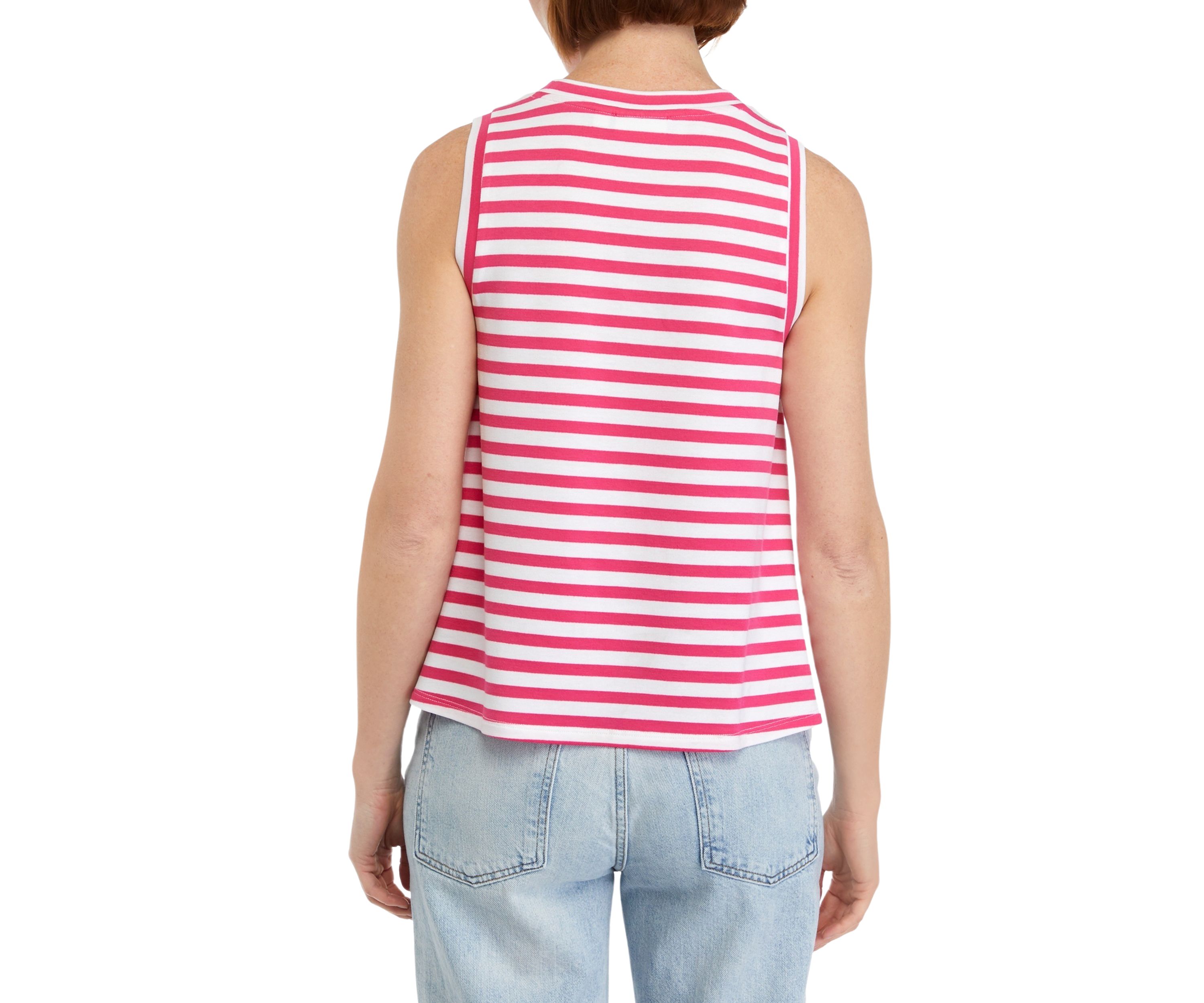 Womens Sleeveless Stripe Tank Top