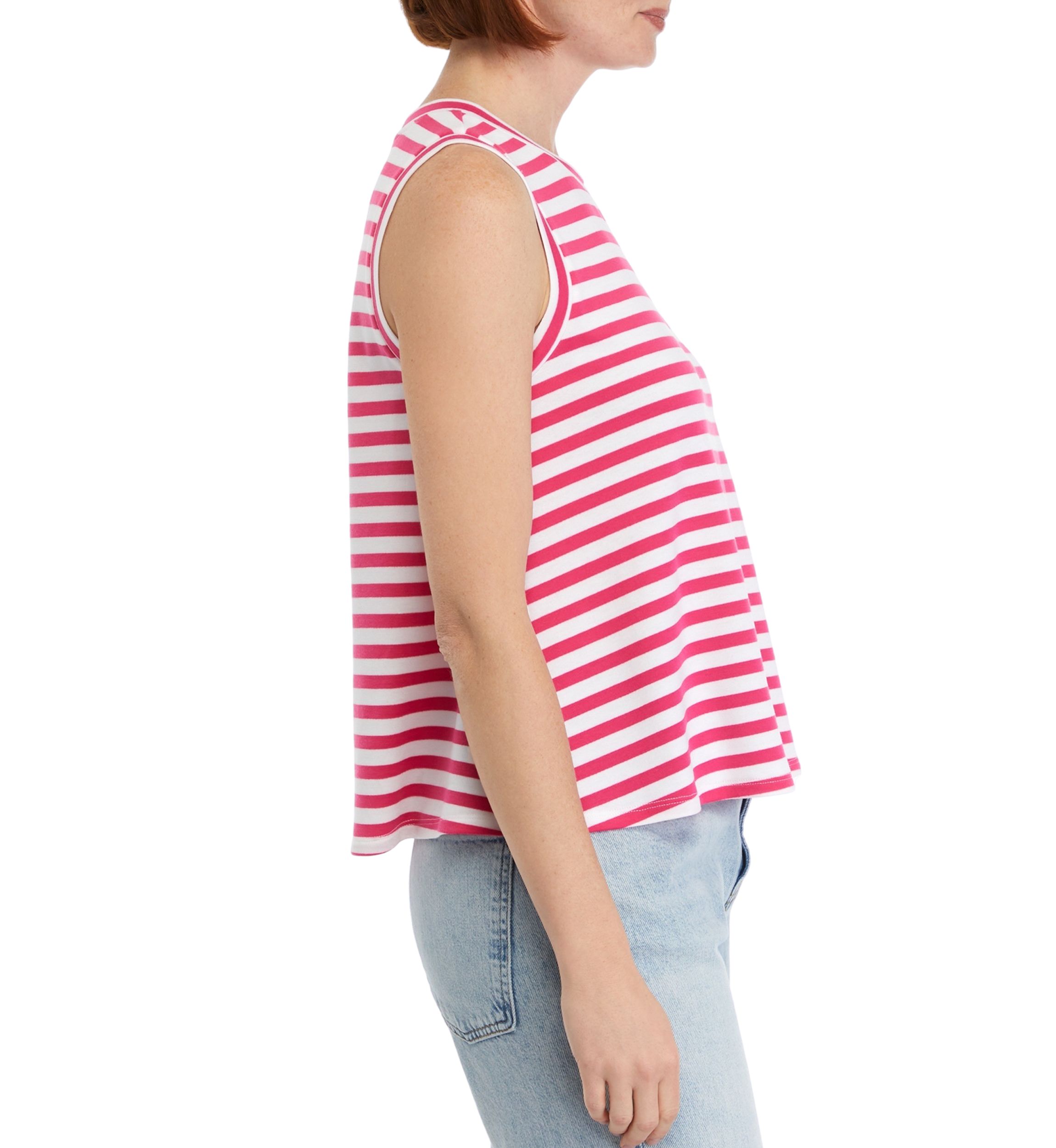 Womens Sleeveless Stripe Tank Top