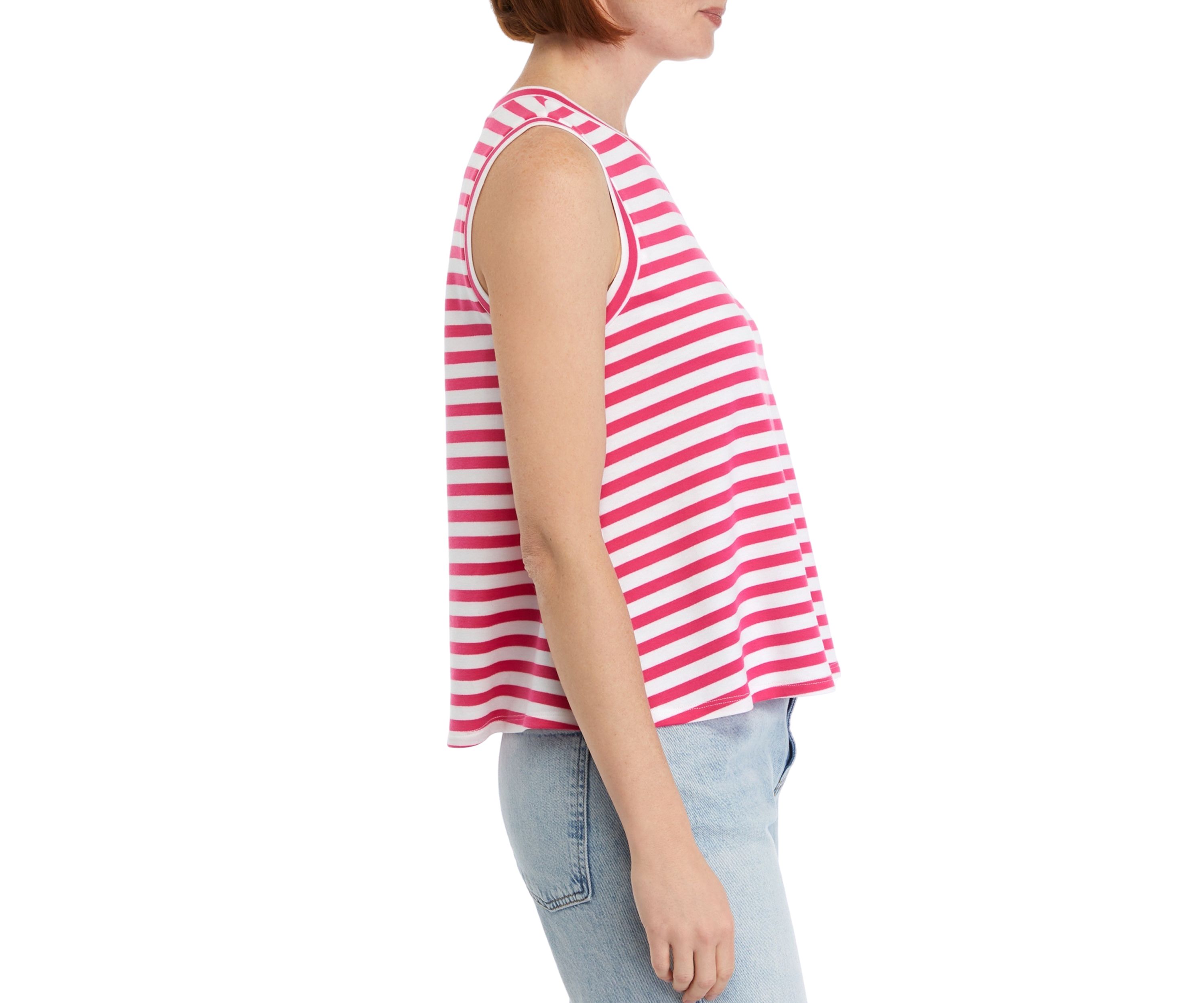 Womens Sleeveless Stripe Tank Top