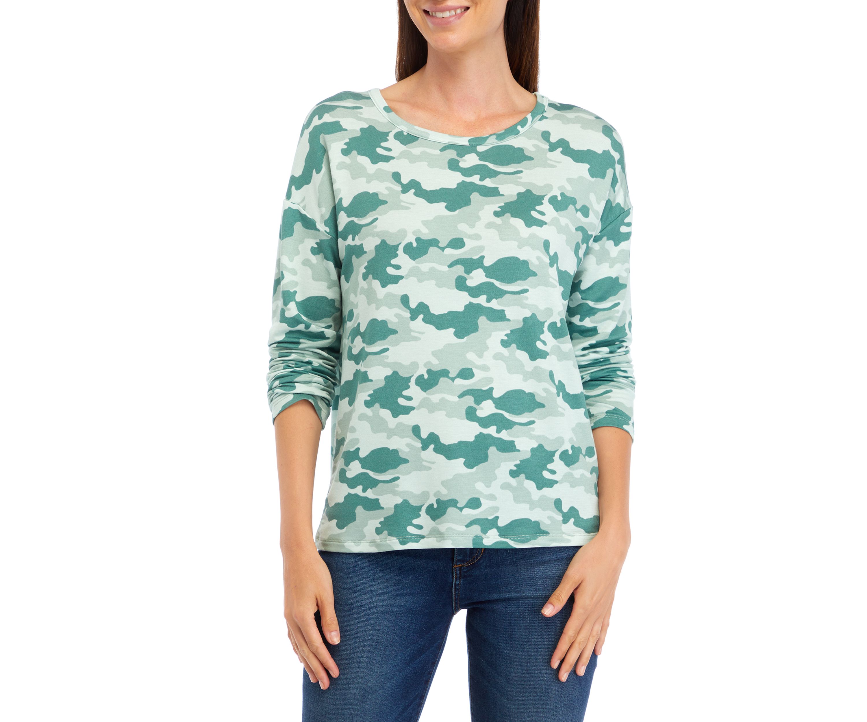 Womens Dropped Shoulder Printed T-Shirt 