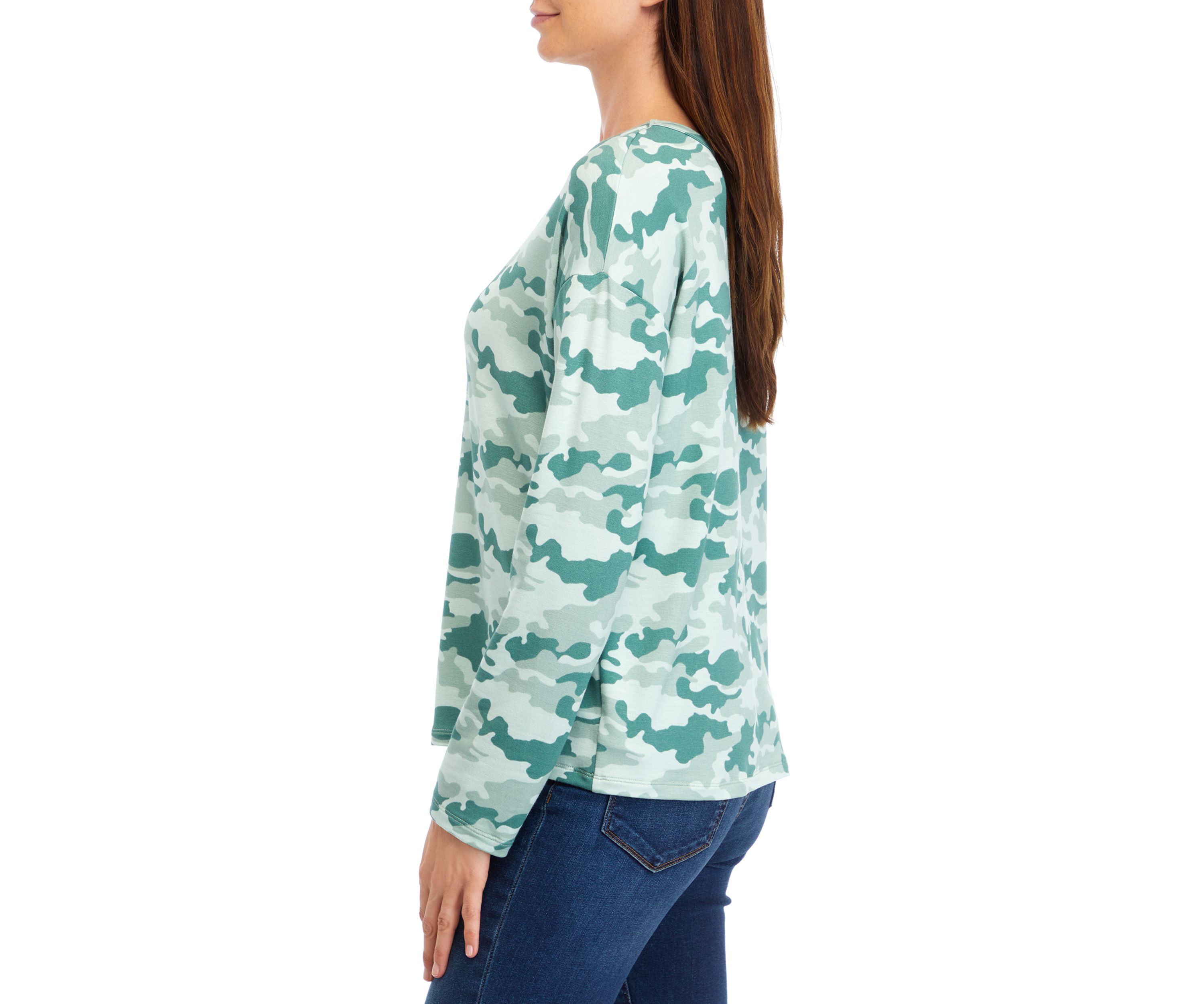 Womens Dropped Shoulder Printed T-Shirt 