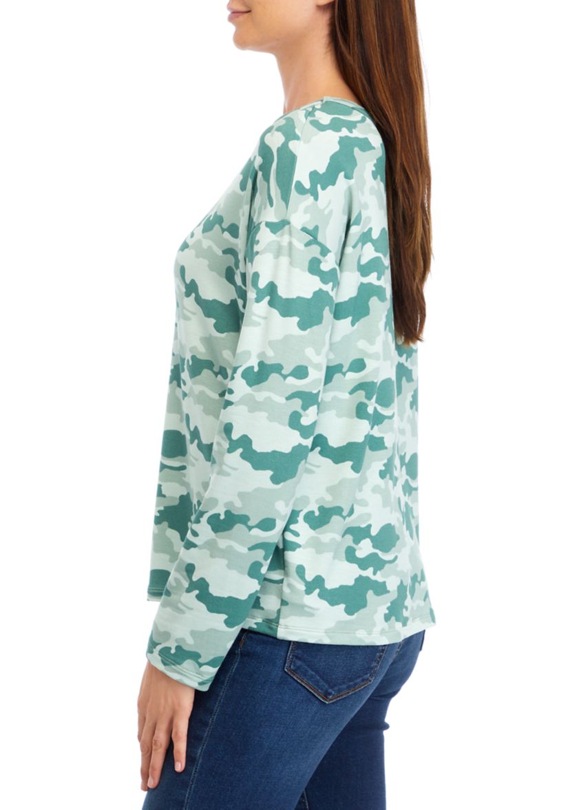 Womens Dropped Shoulder Printed T-Shirt 