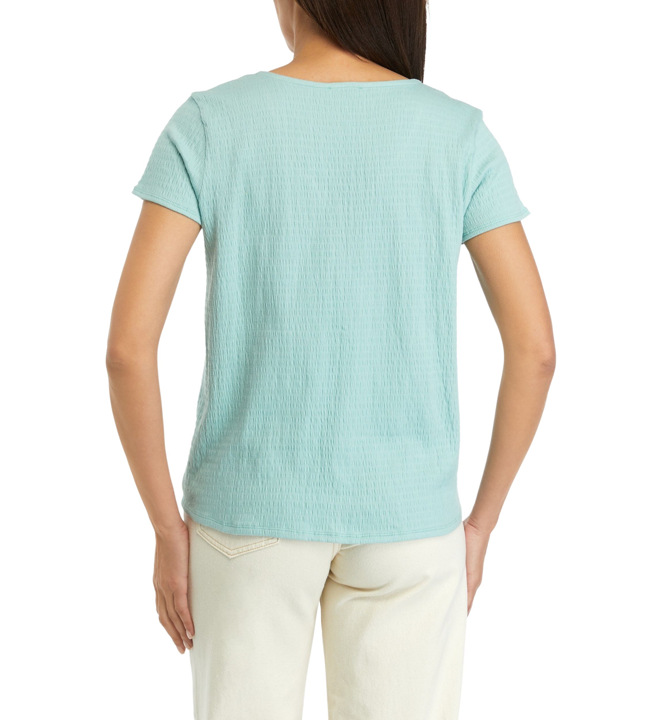Womens Short Sleeve Tie Front Top
