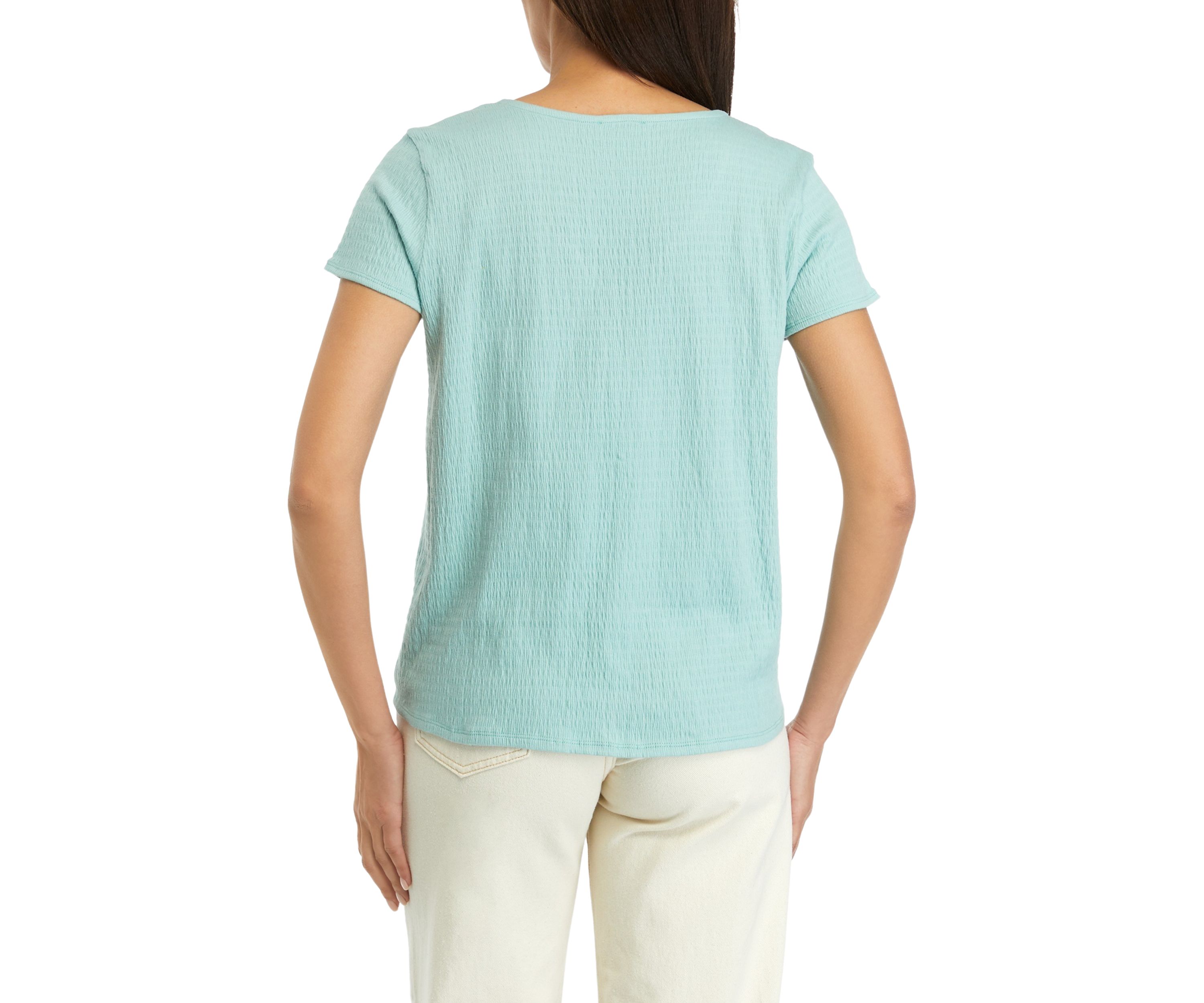 Womens Short Sleeve Tie Front Top