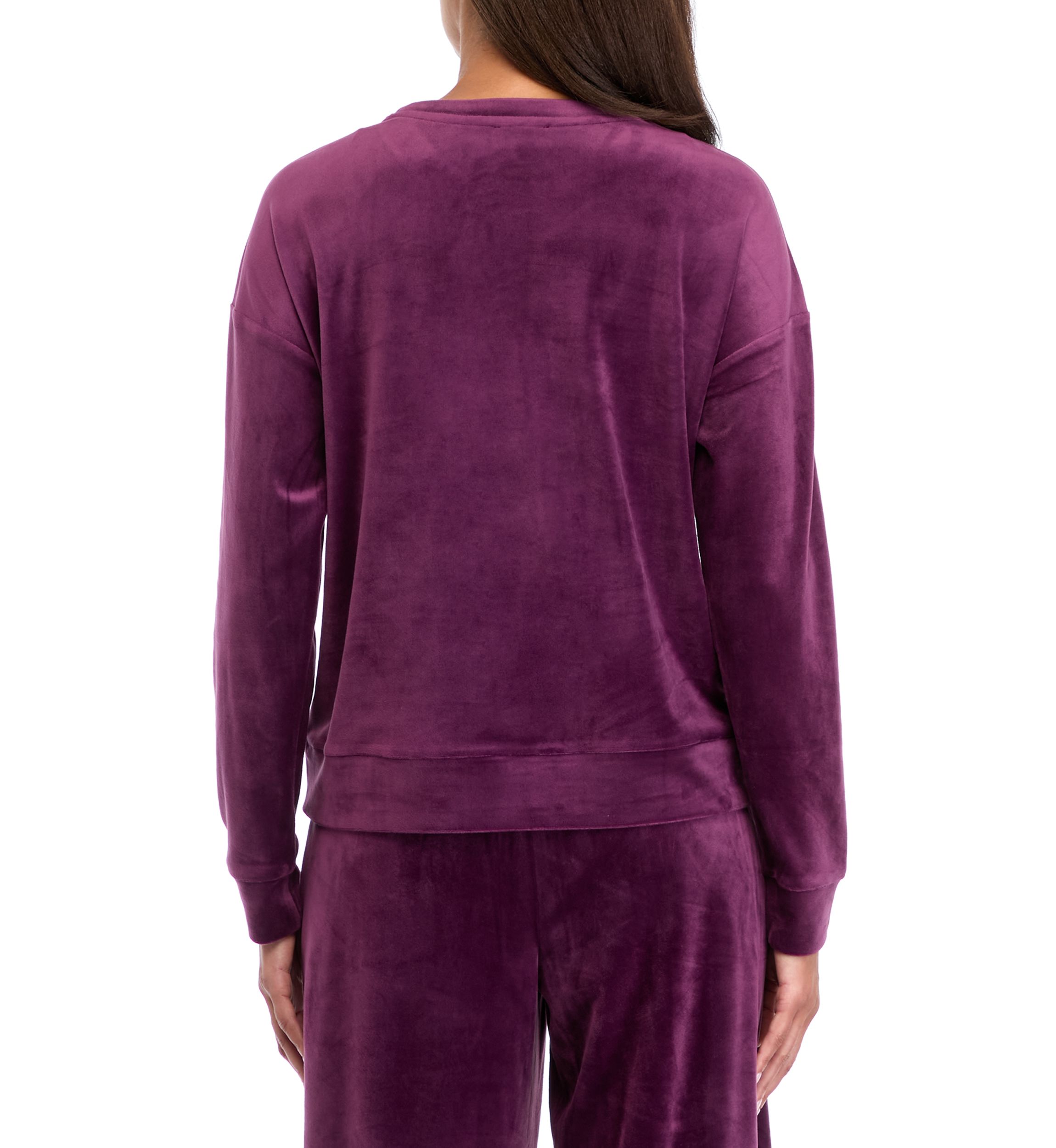 Womens Drop Shoulder Velour Sweatshirt