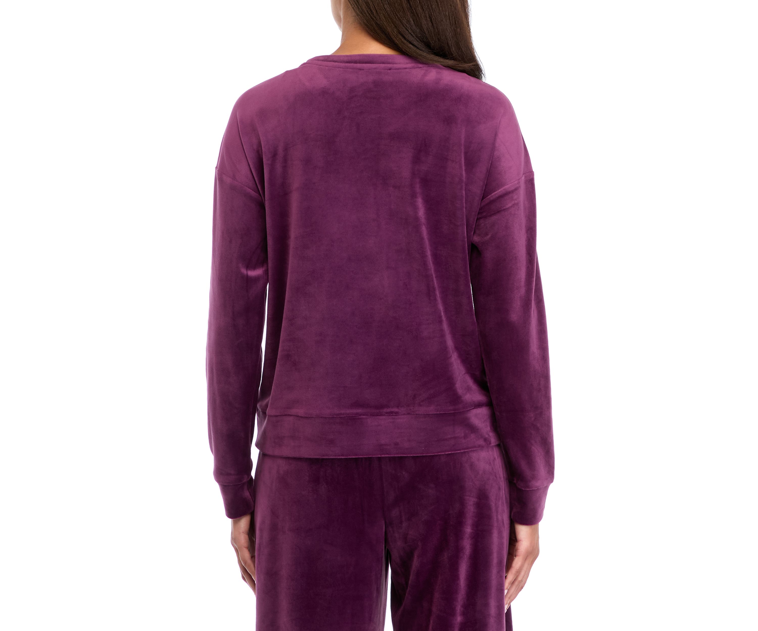 Womens Drop Shoulder Velour Sweatshirt
