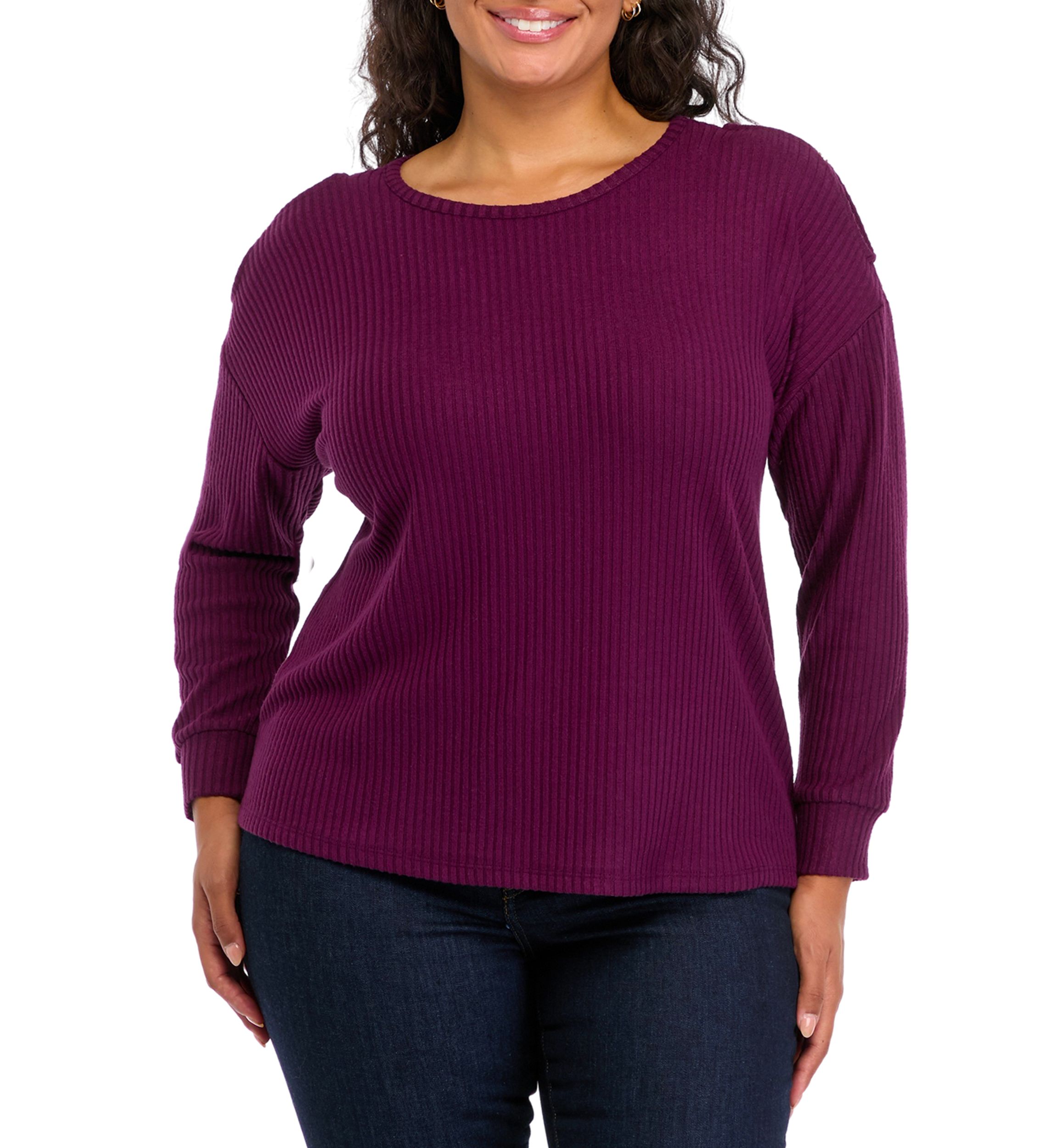 Plus Size Cold Shoulder Ribbed Top 