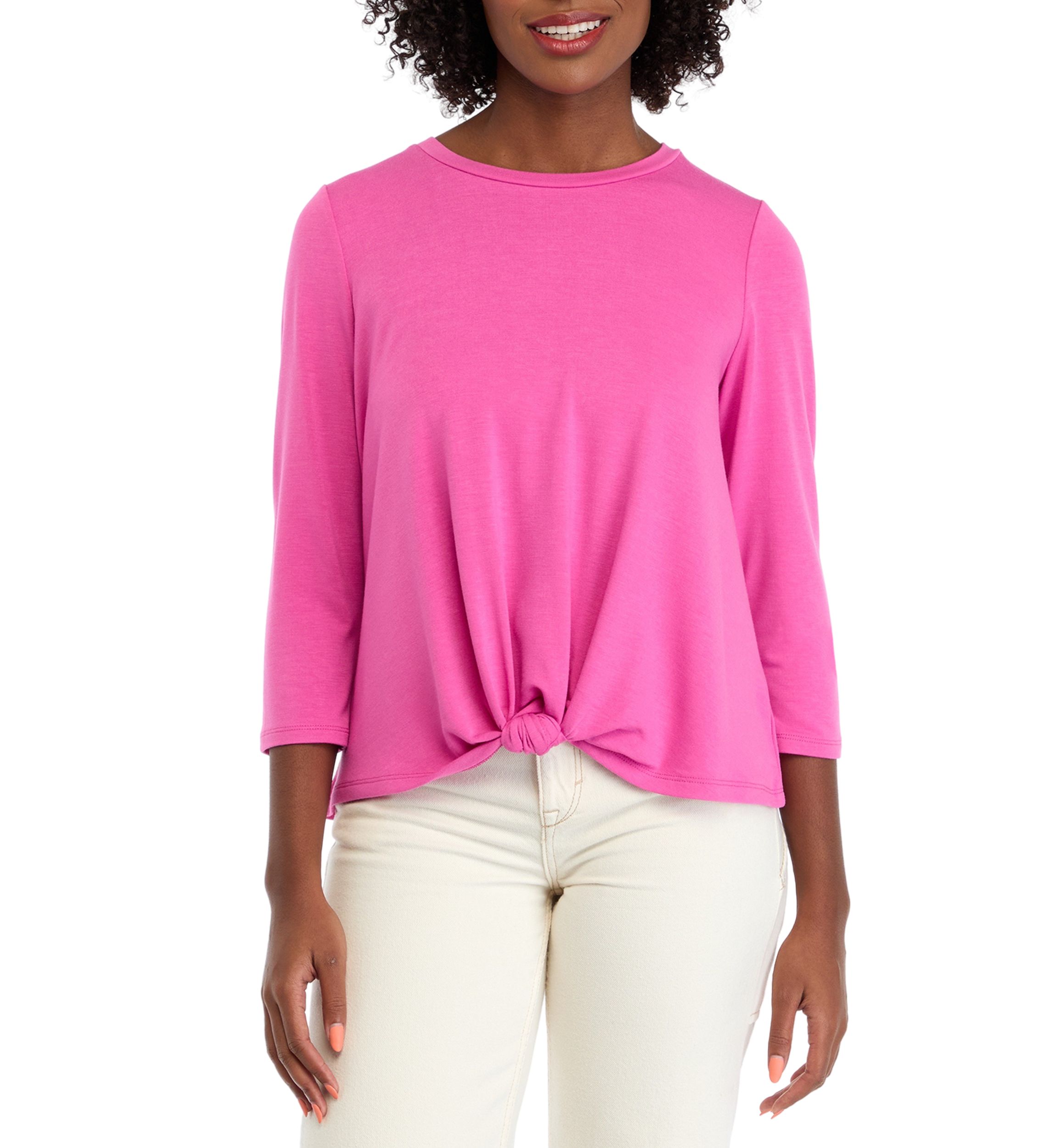 Petite Knot Front T-Shirt 