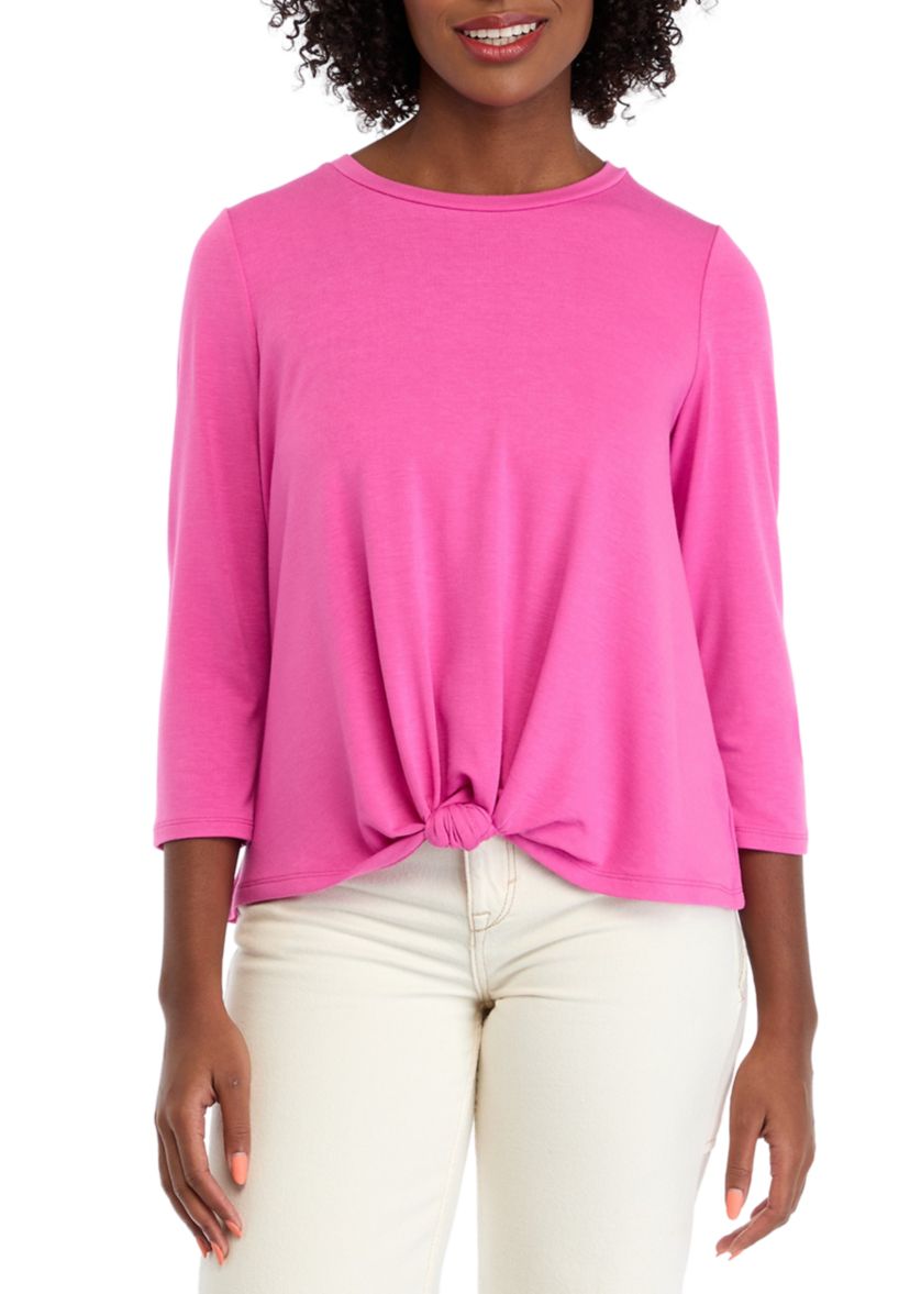 Petite Knot Front T-Shirt 