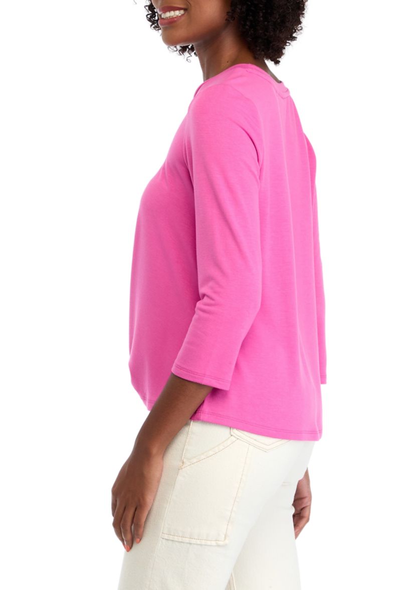 Petite Knot Front T-Shirt 