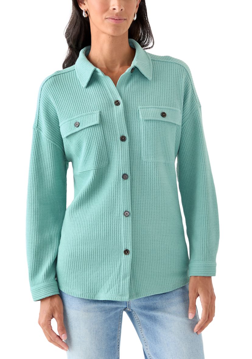 Womens Long Sleeve Waffle Knit T-Shirt
