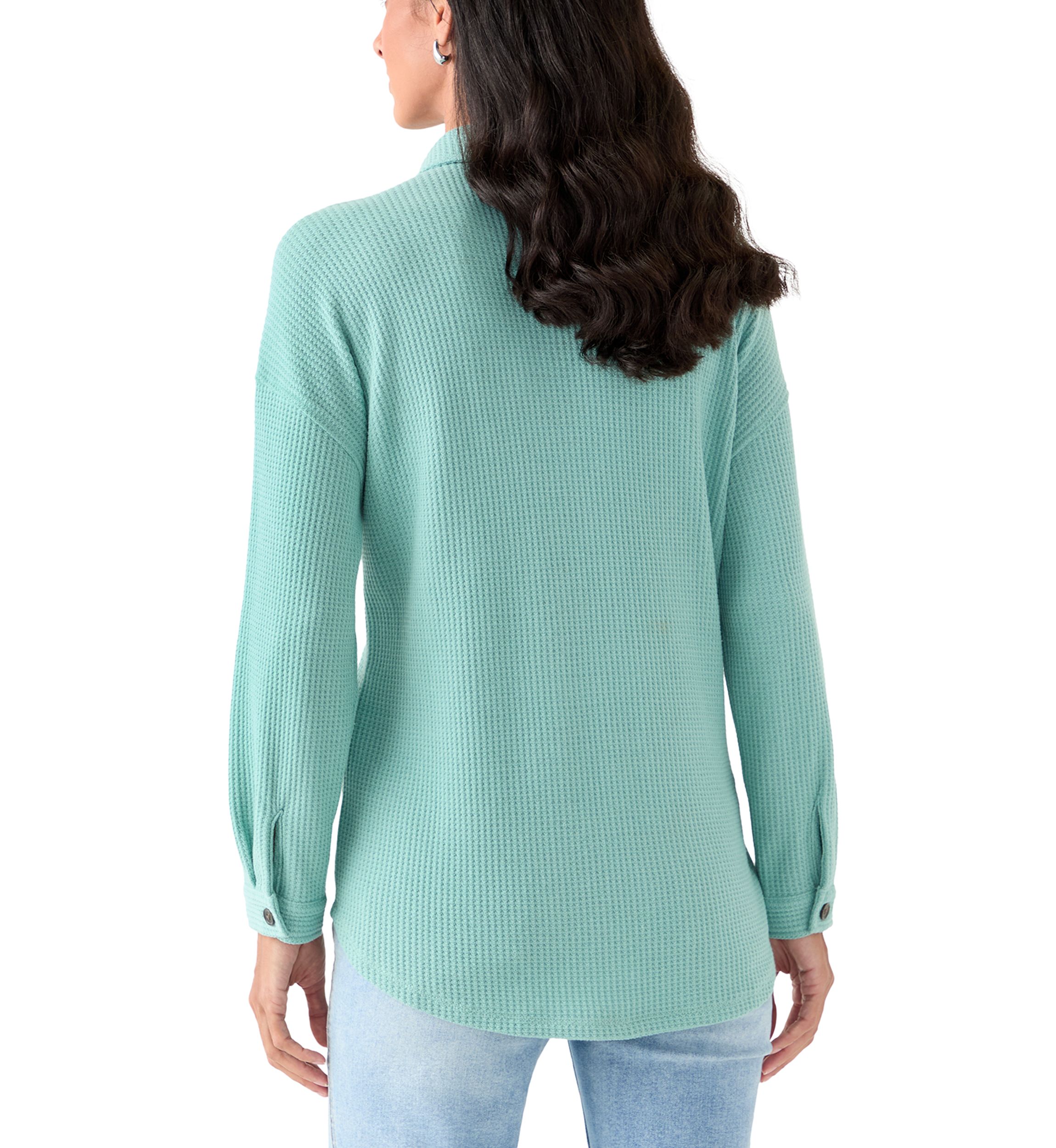 Womens Long Sleeve Waffle Knit T-Shirt