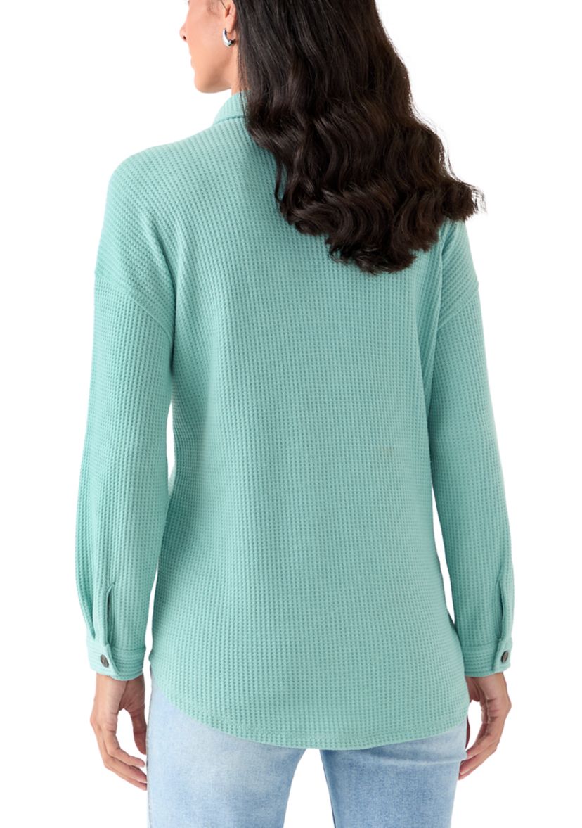Womens Long Sleeve Waffle Knit T-Shirt