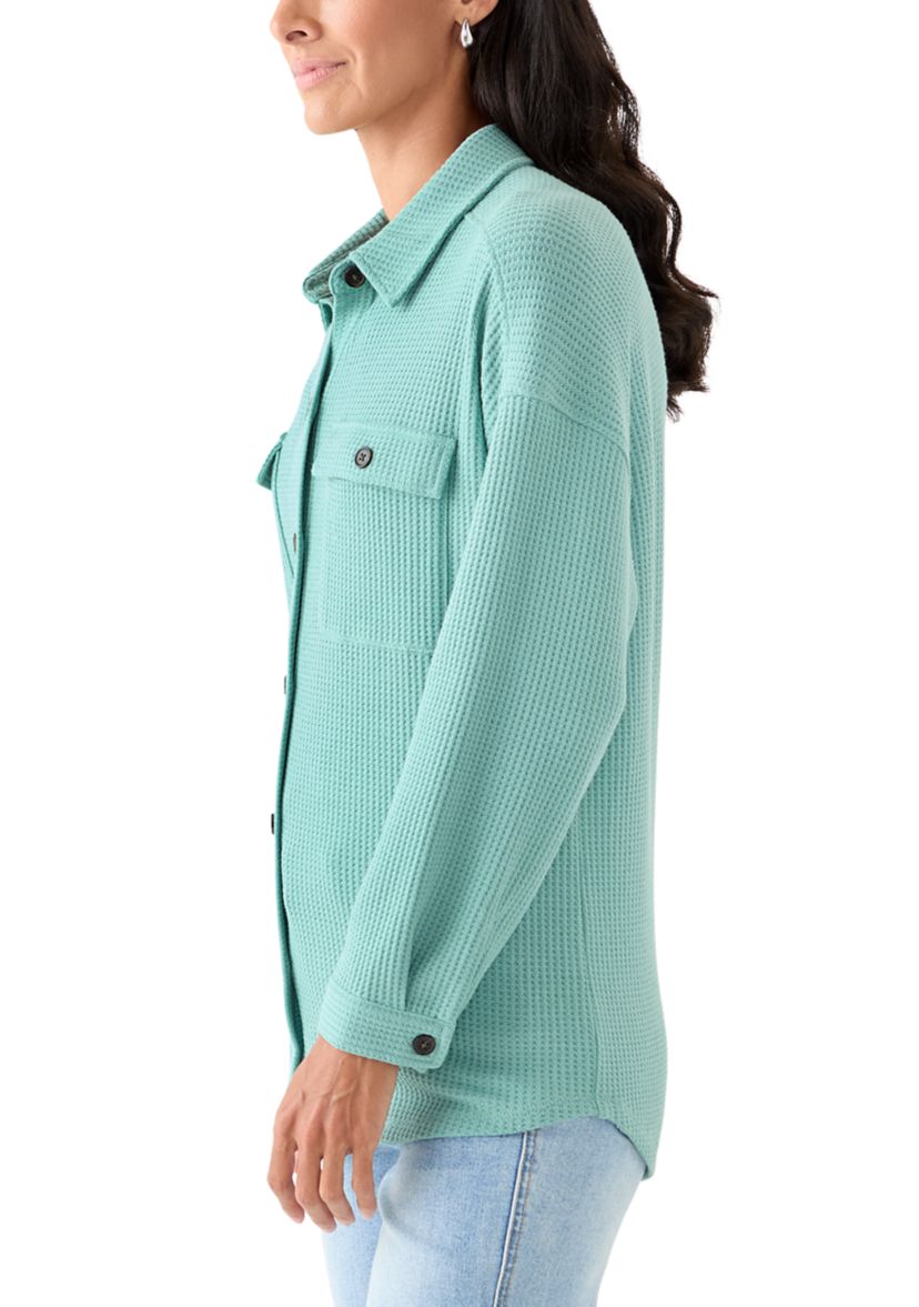 Womens Long Sleeve Waffle Knit T-Shirt