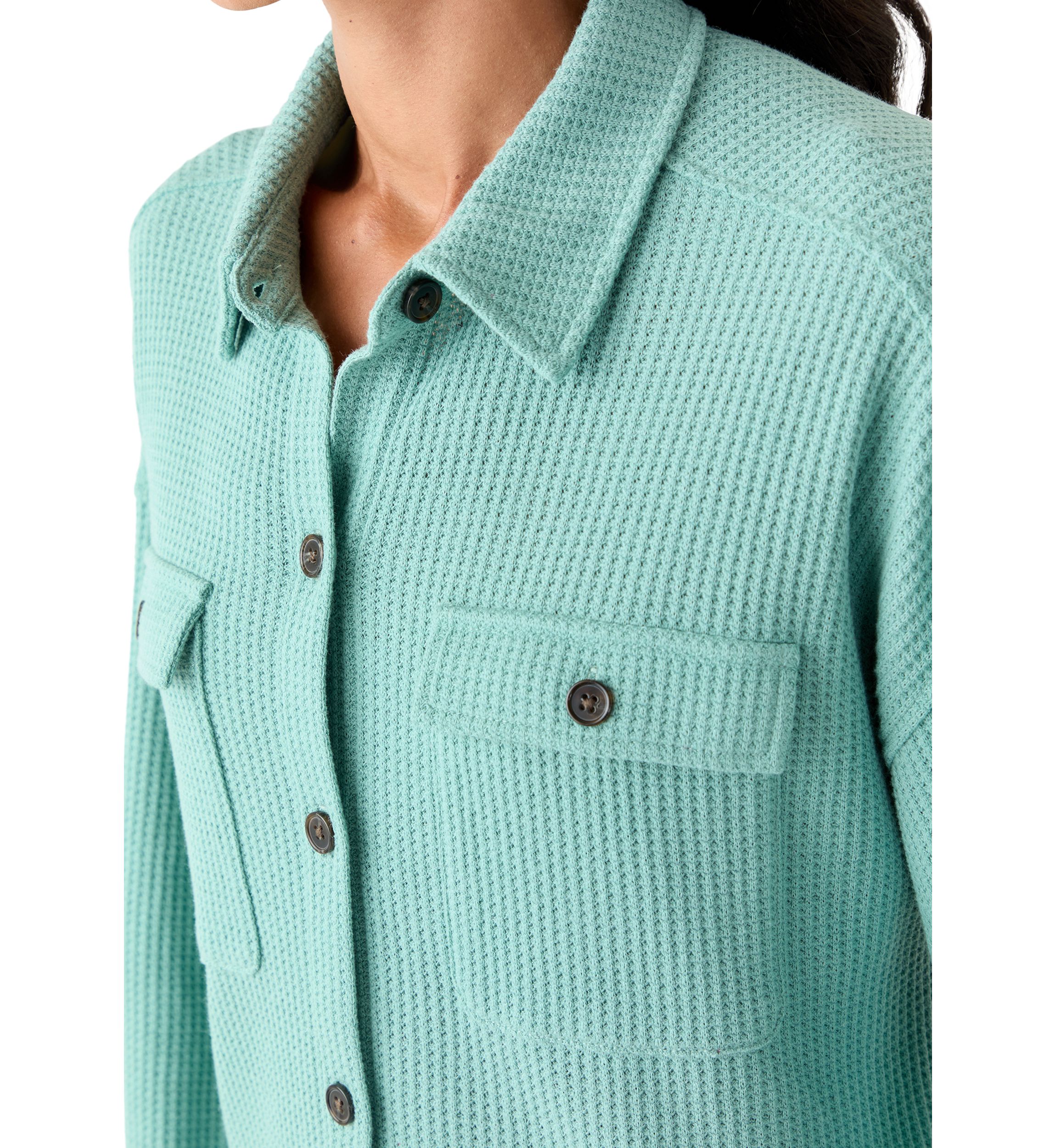 Womens Long Sleeve Waffle Knit T-Shirt