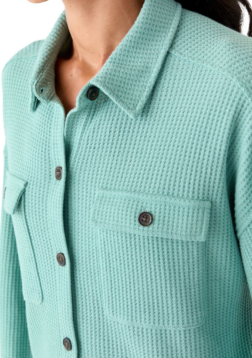 Womens Long Sleeve Waffle Knit T-Shirt