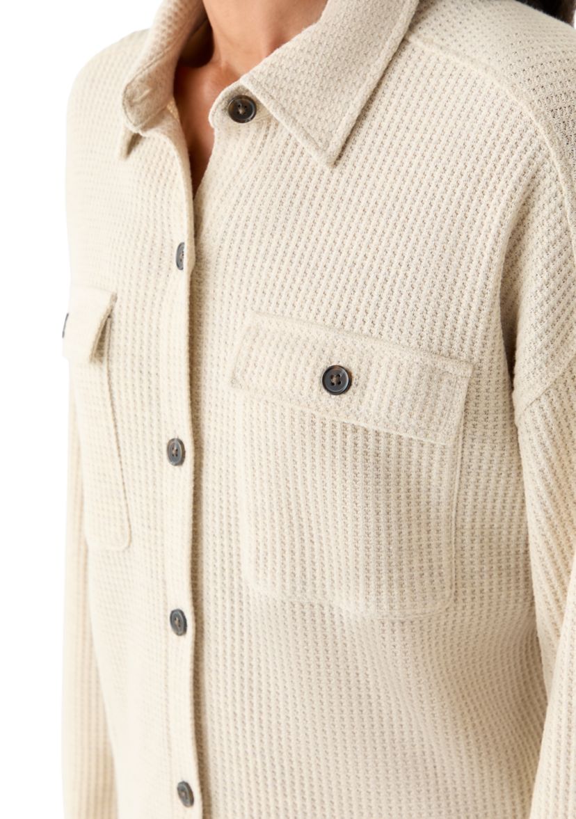 Womens Long Sleeve Waffle Knit Shirt